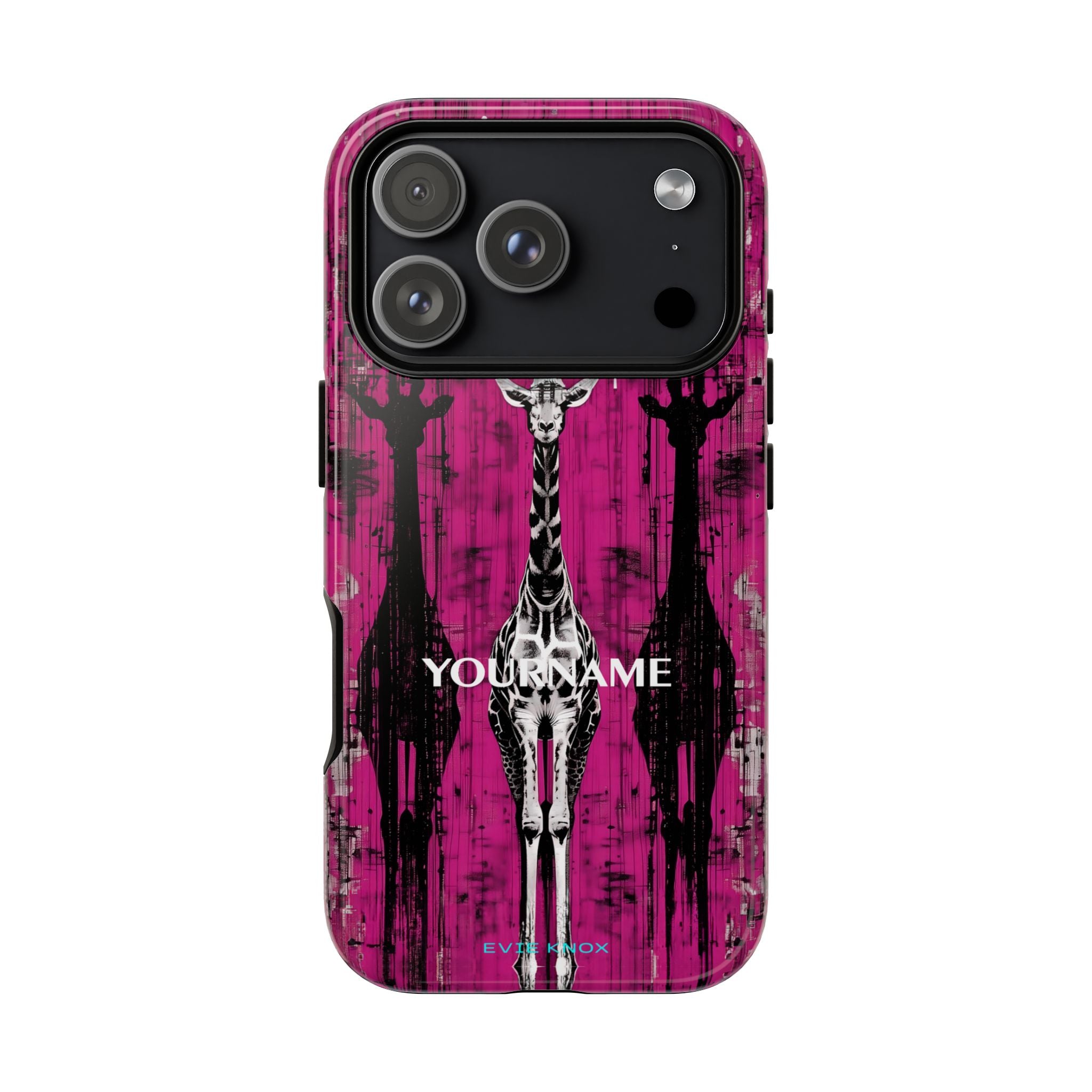 Giraffes on Berry iPhone Tough Case — Glossy Full‑Wrap Protection