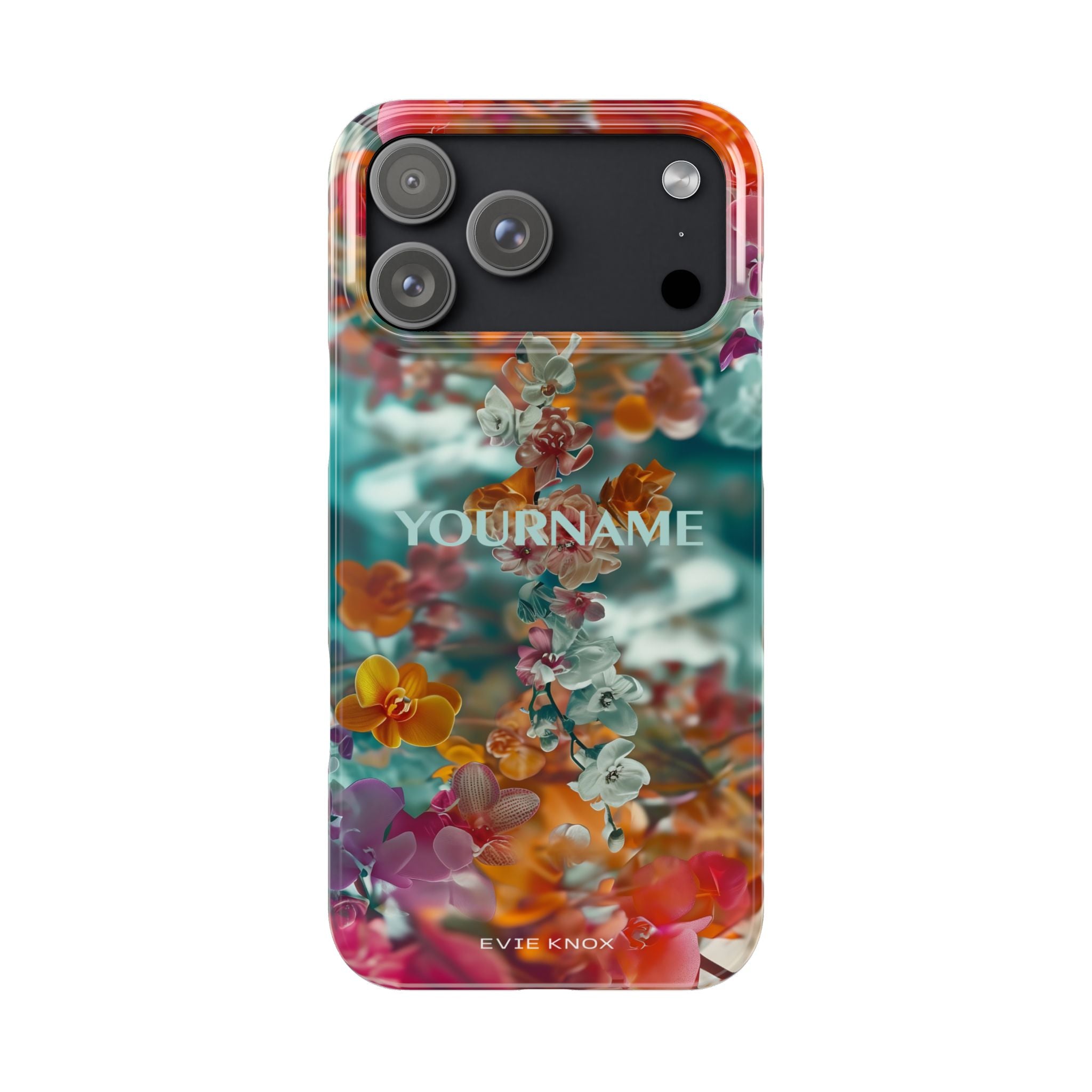 Floral Cascade Slim iPhone Case — Vibrant Tropical Blossom Design