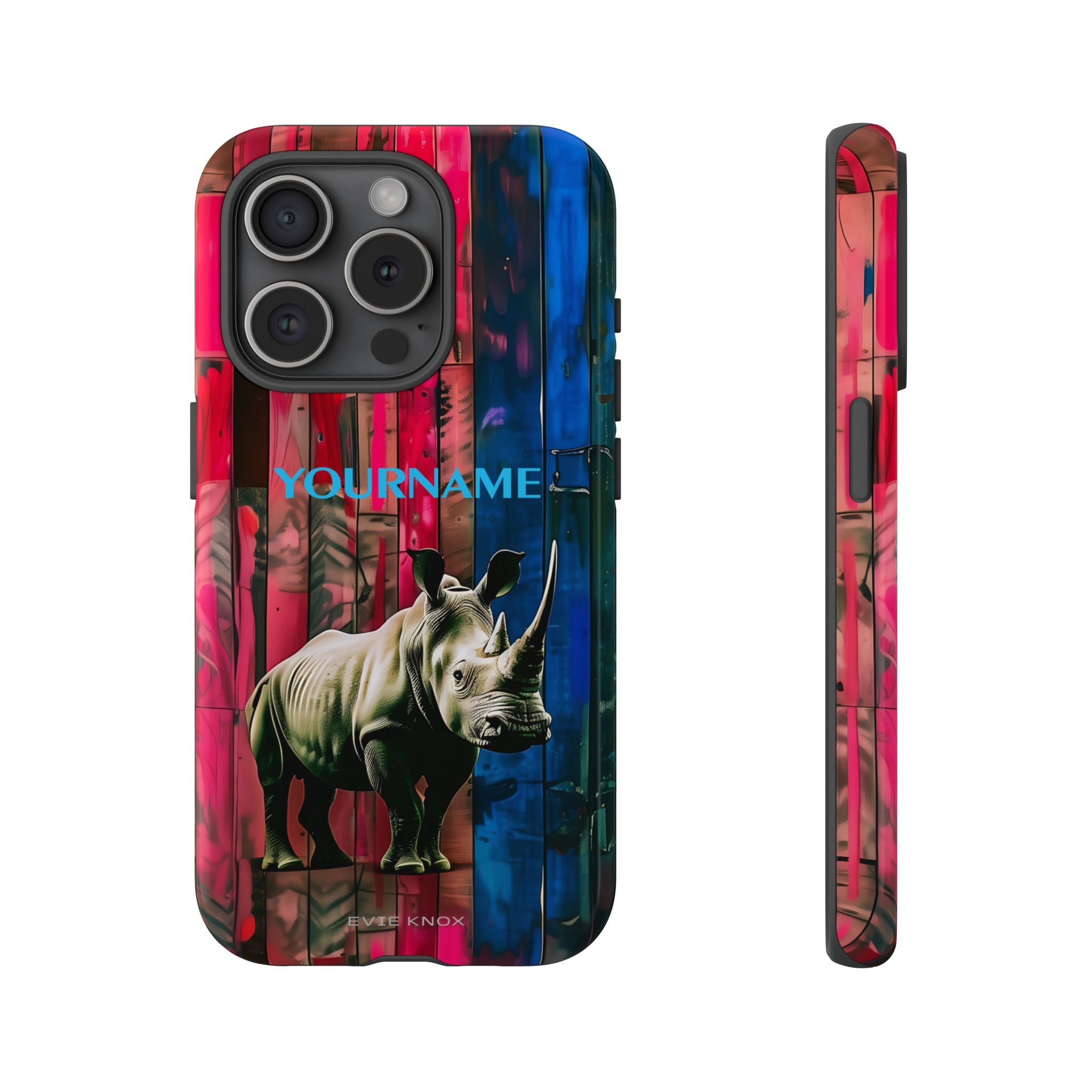 Rhinoceros Graphic Tough Phone Case — Personalized Protective Cover