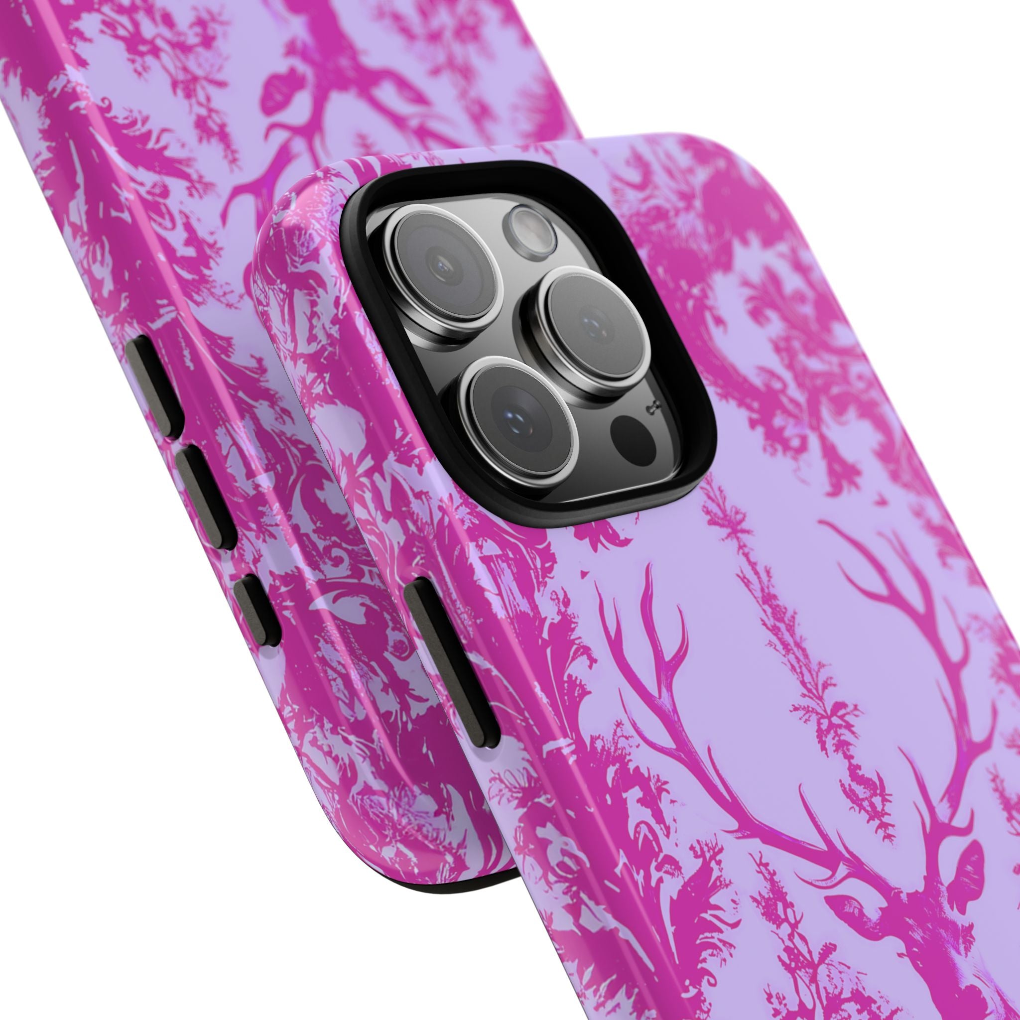 Pink Baroque Deer Tough iPhone Case — Floral Antler Pattern