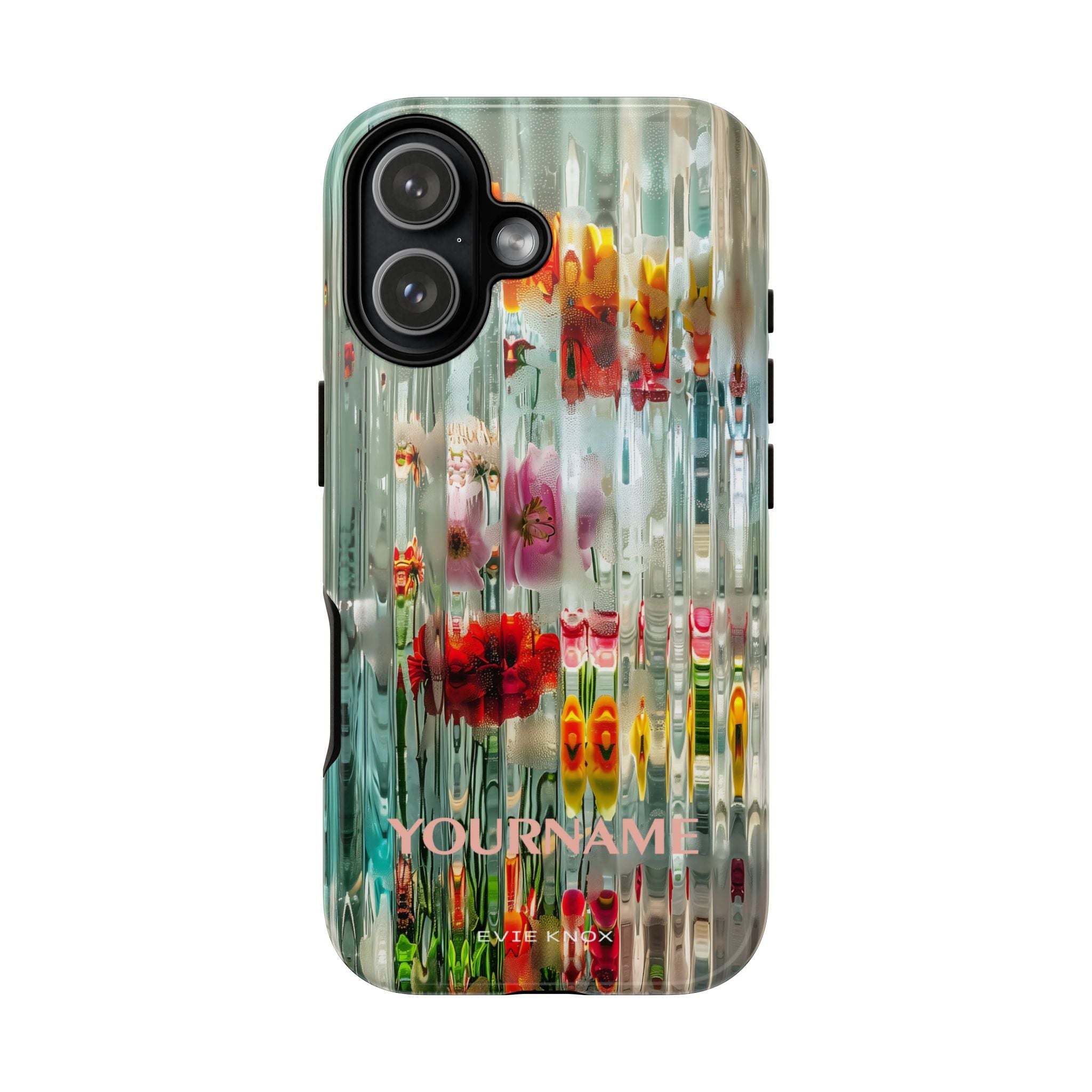 Abstract Floral Tough iPhone Case — Colorful Waterglass Pattern, Protective iPhone Cover