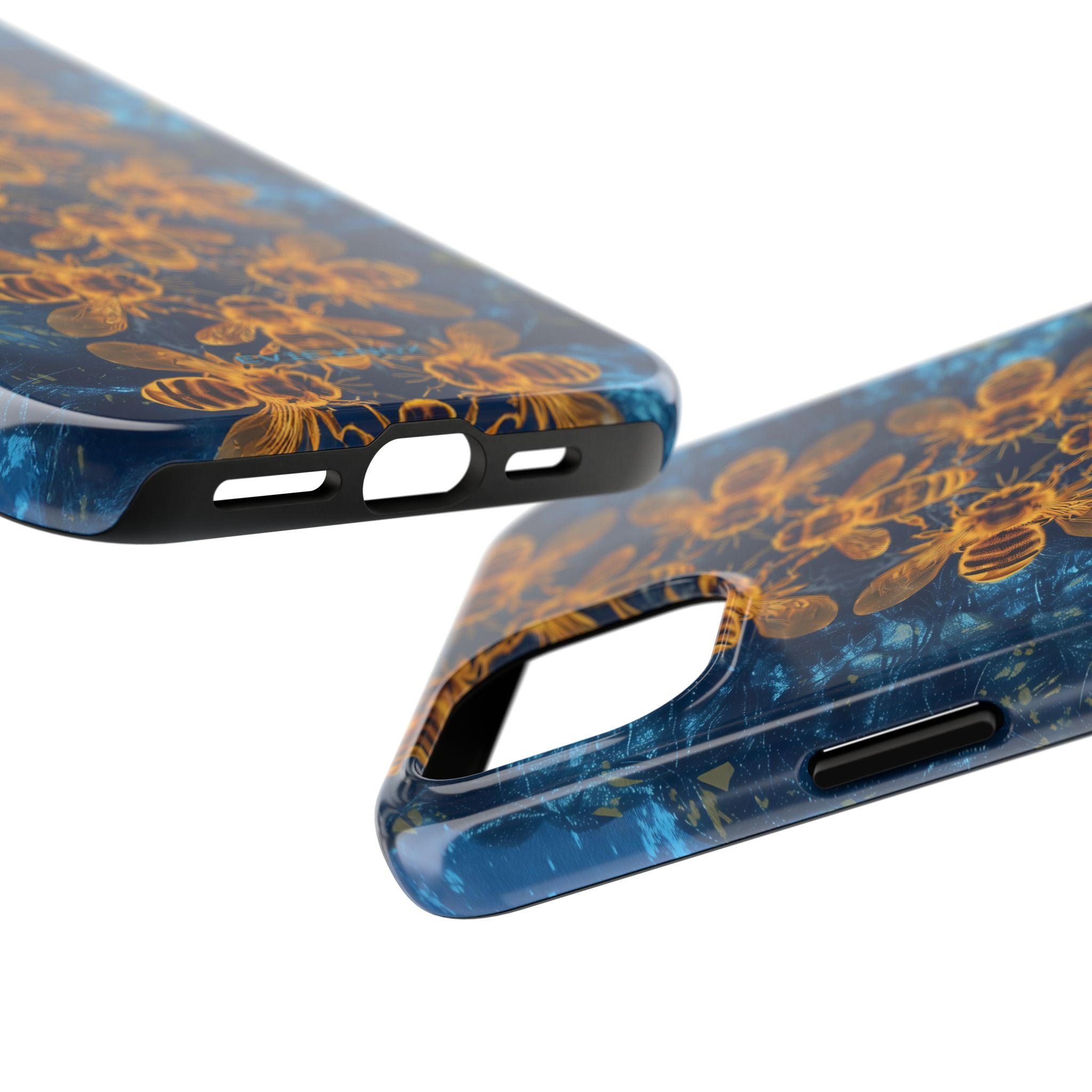 Bees On Blue iPhone Case