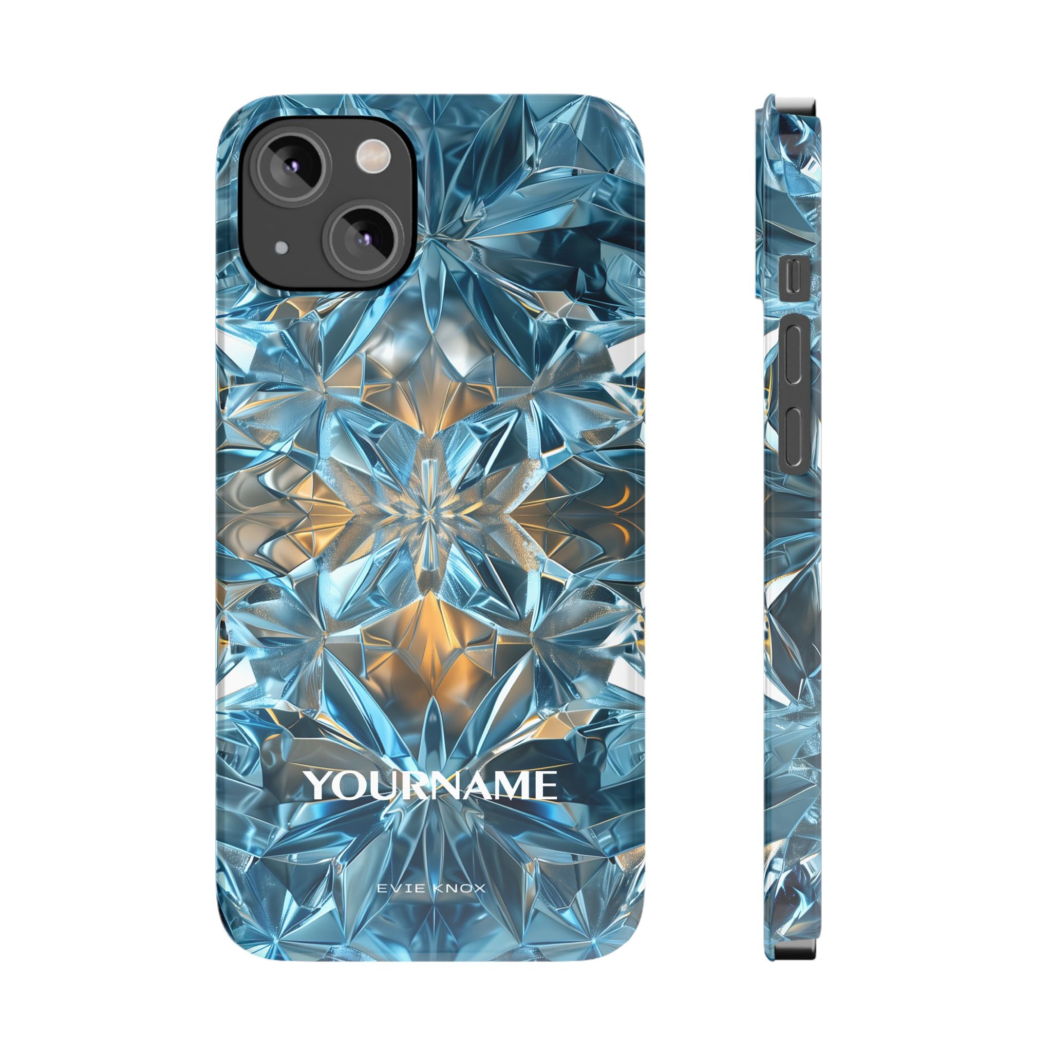 Blue Crystal Kaleidoscope Phone Case — Slim Protective iPhone Cover