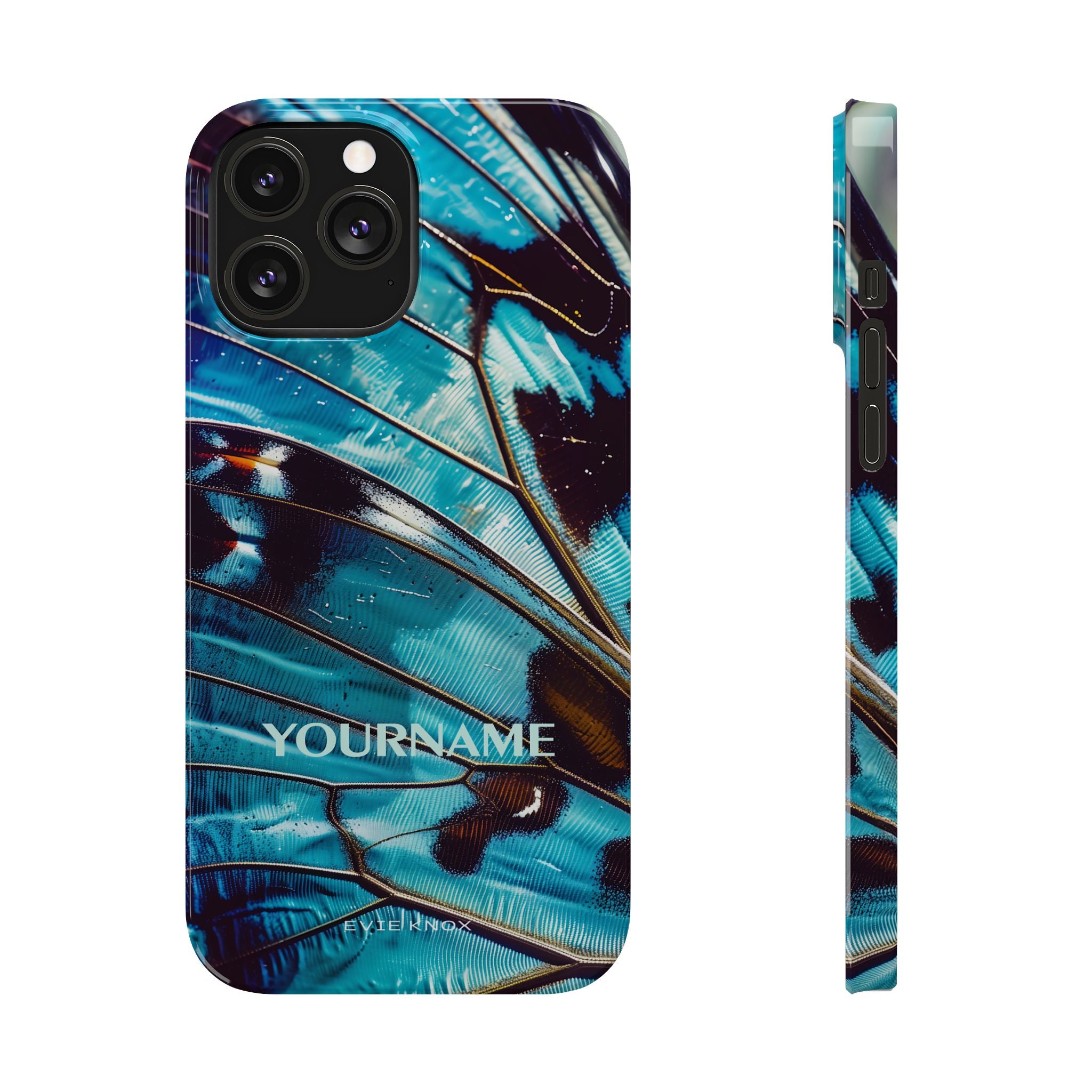 Blue Morpho Butterfly Wing Slim Phone Case