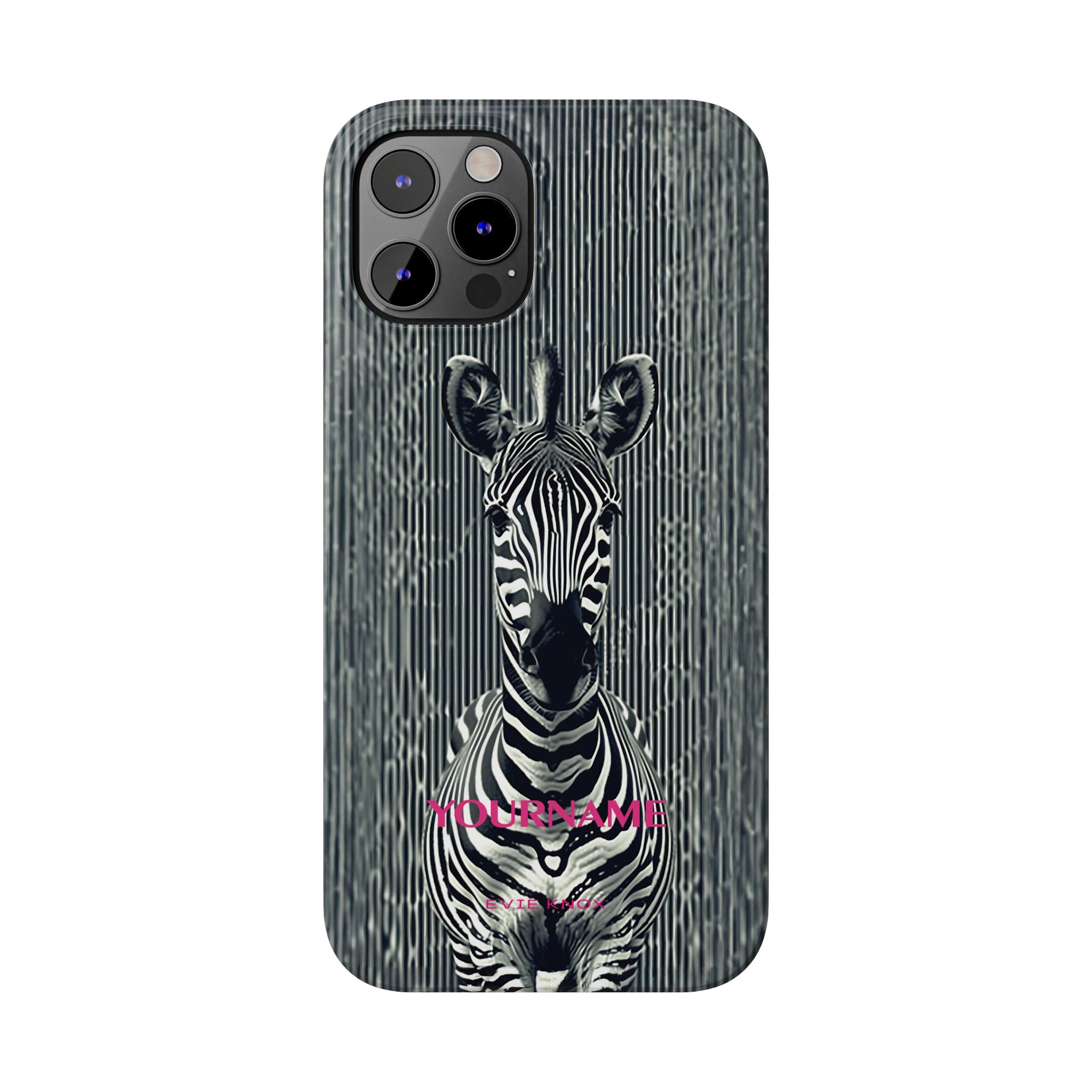 Zebra Stripe Slim Phone Case — Personalizable Safari Art