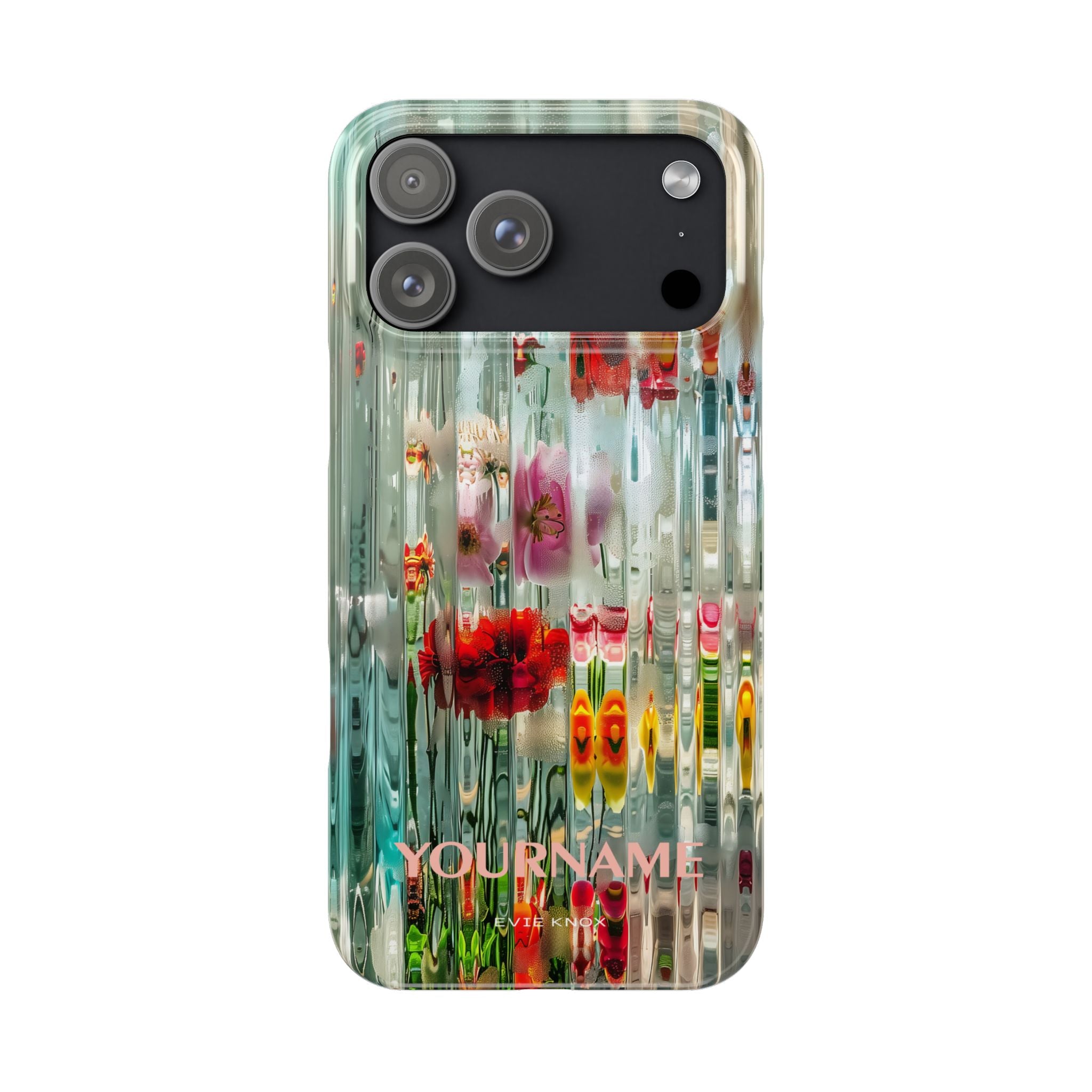 Abstract Floral Slim iPhone Case — Colorful Waterglass Pattern, Protective iPhone Cover