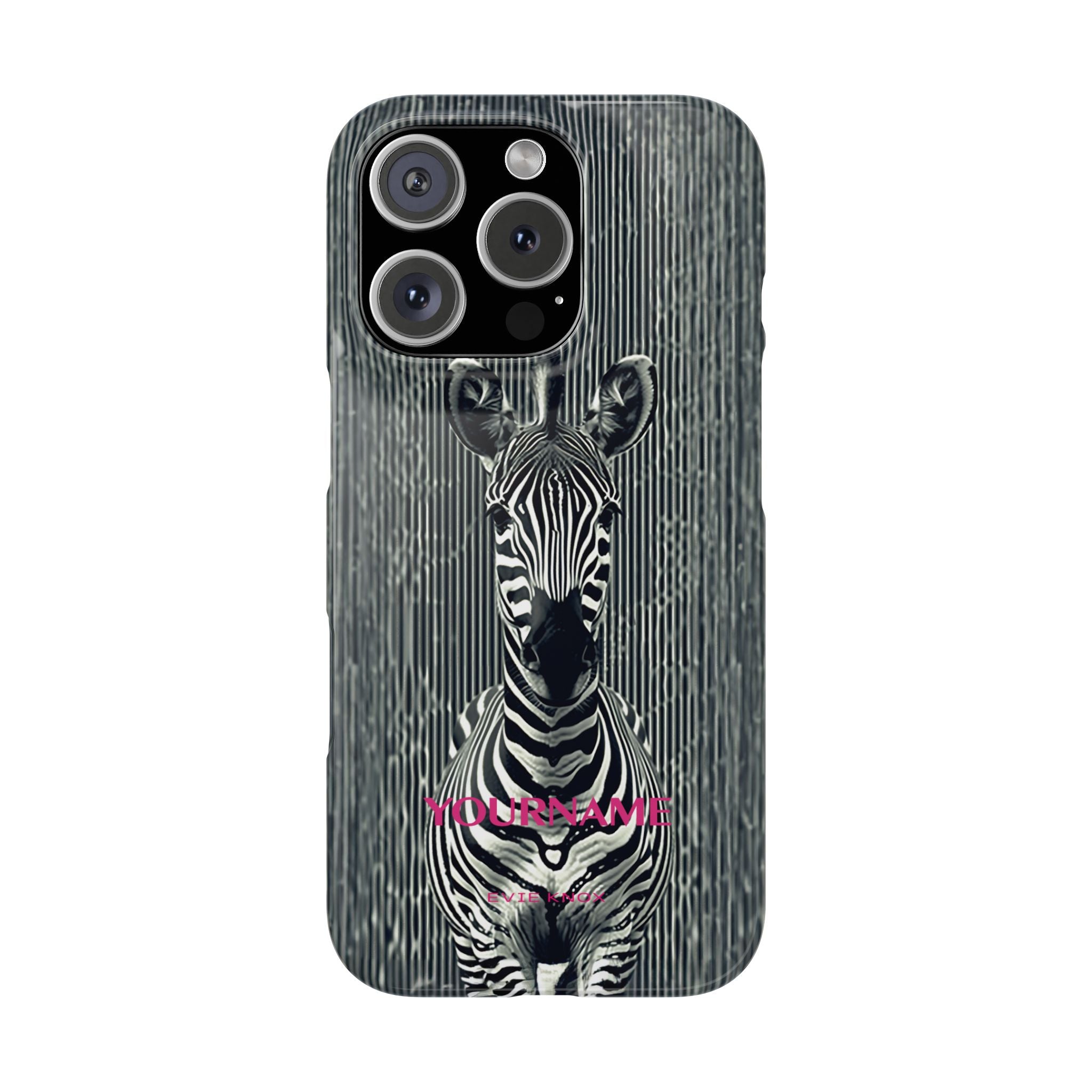 Zebra Stripe Slim Phone Case — Personalizable Safari Art