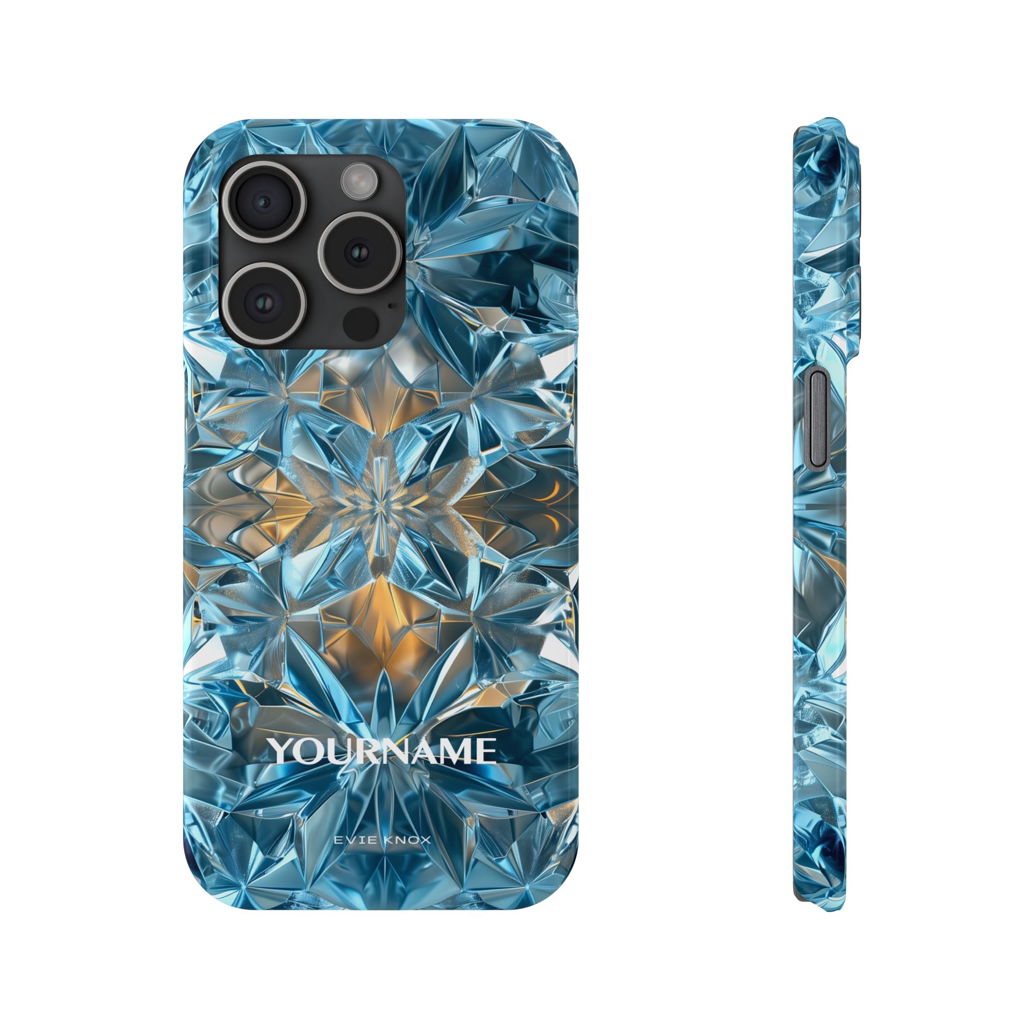 Blue Crystal Kaleidoscope Phone Case — Slim Protective iPhone Cover