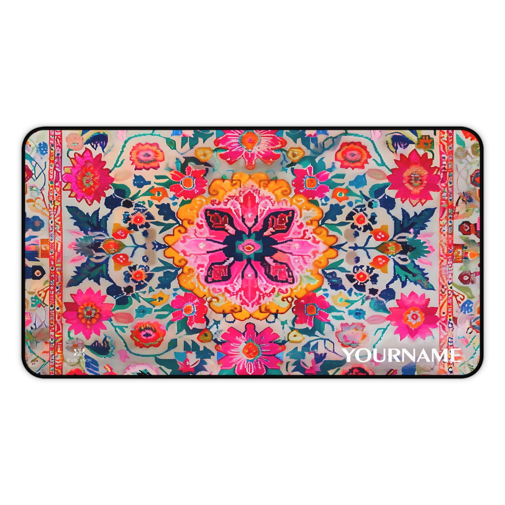 Magic Carpet Floral Desk Mat — Vibrant Boho Mouse Pad for Home Office