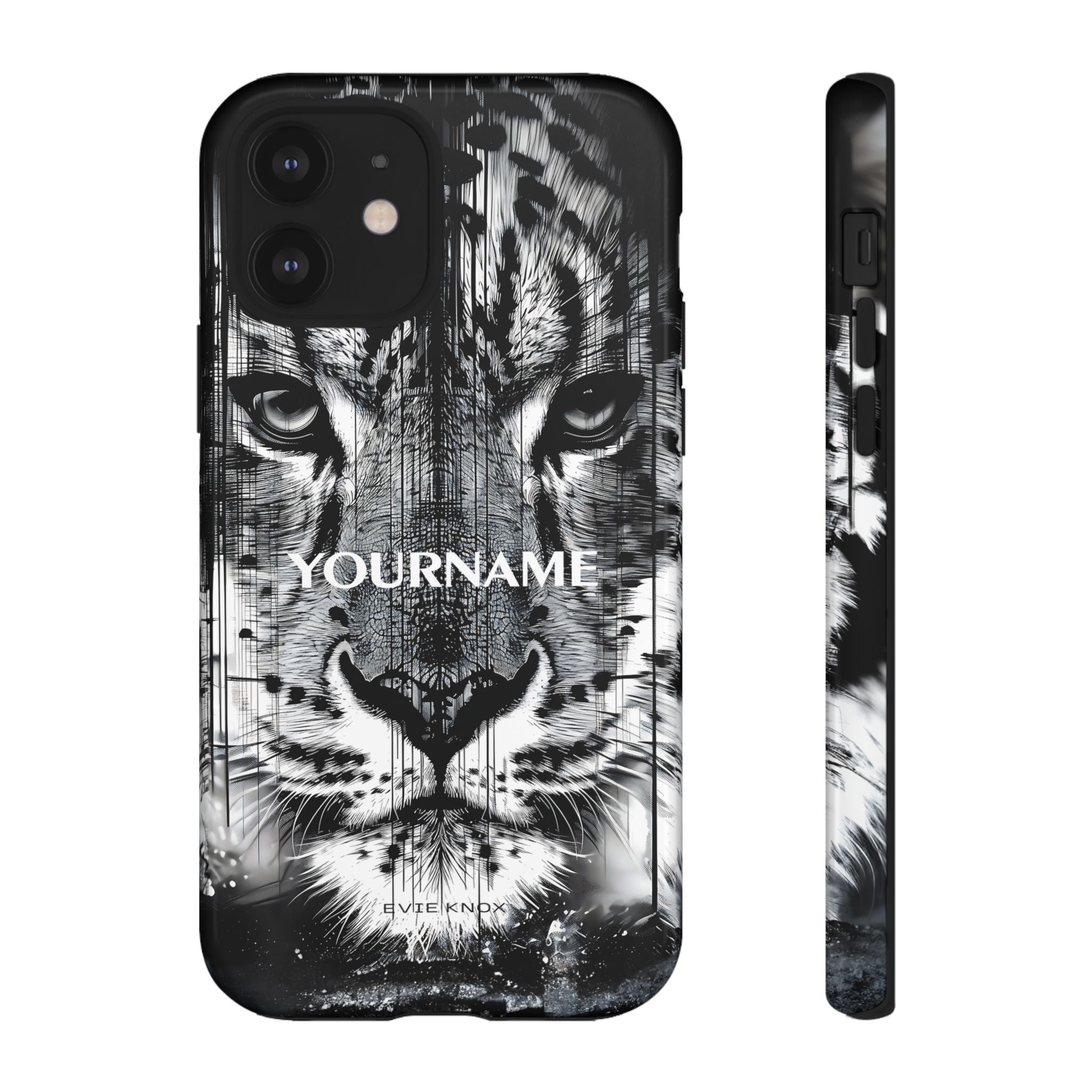 Siberian Tiger Face Tough iPhone Case — Black & White Protective Case