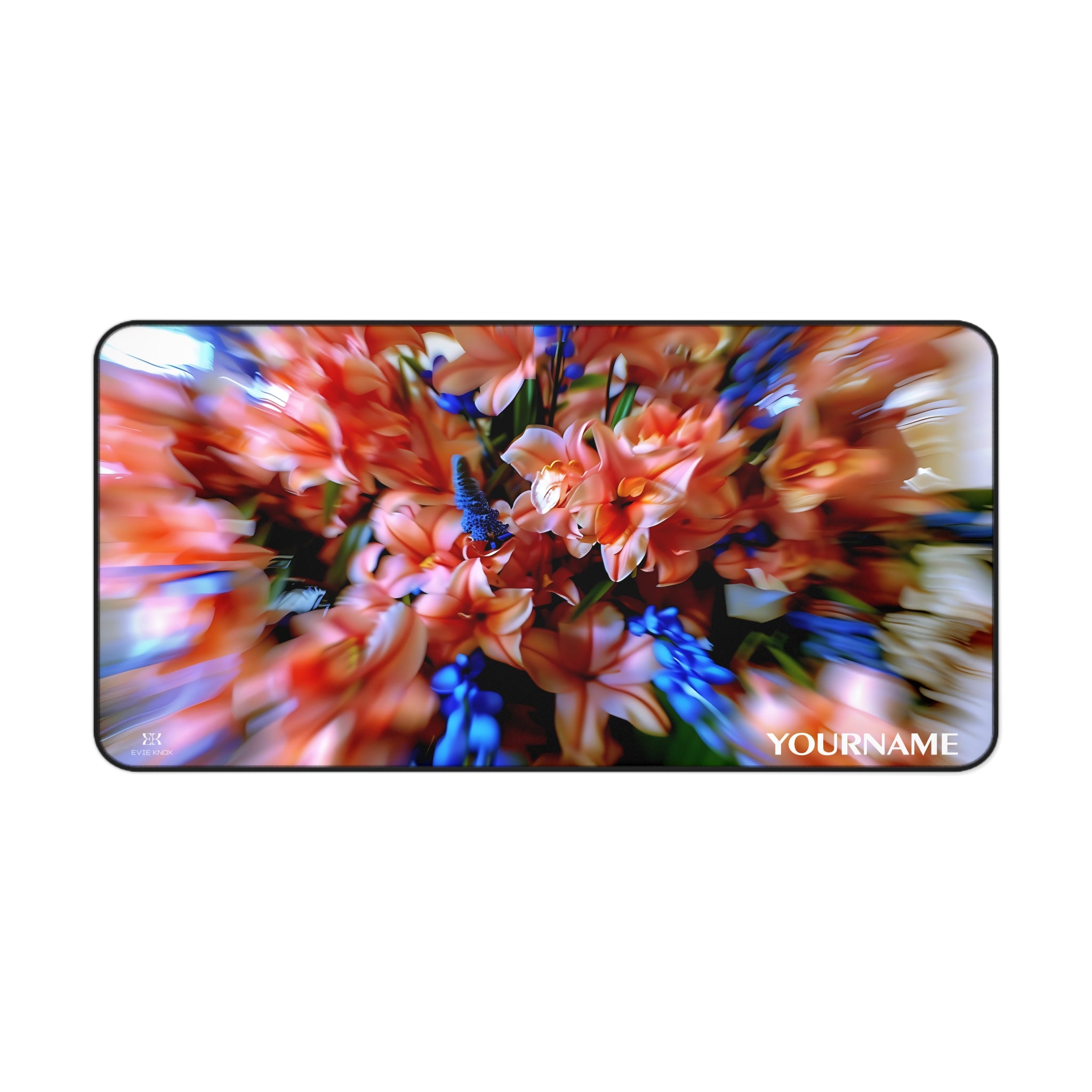 Vibrant Lily Bloom Desk Mat — Zoom Focus Floral Mouse Pad