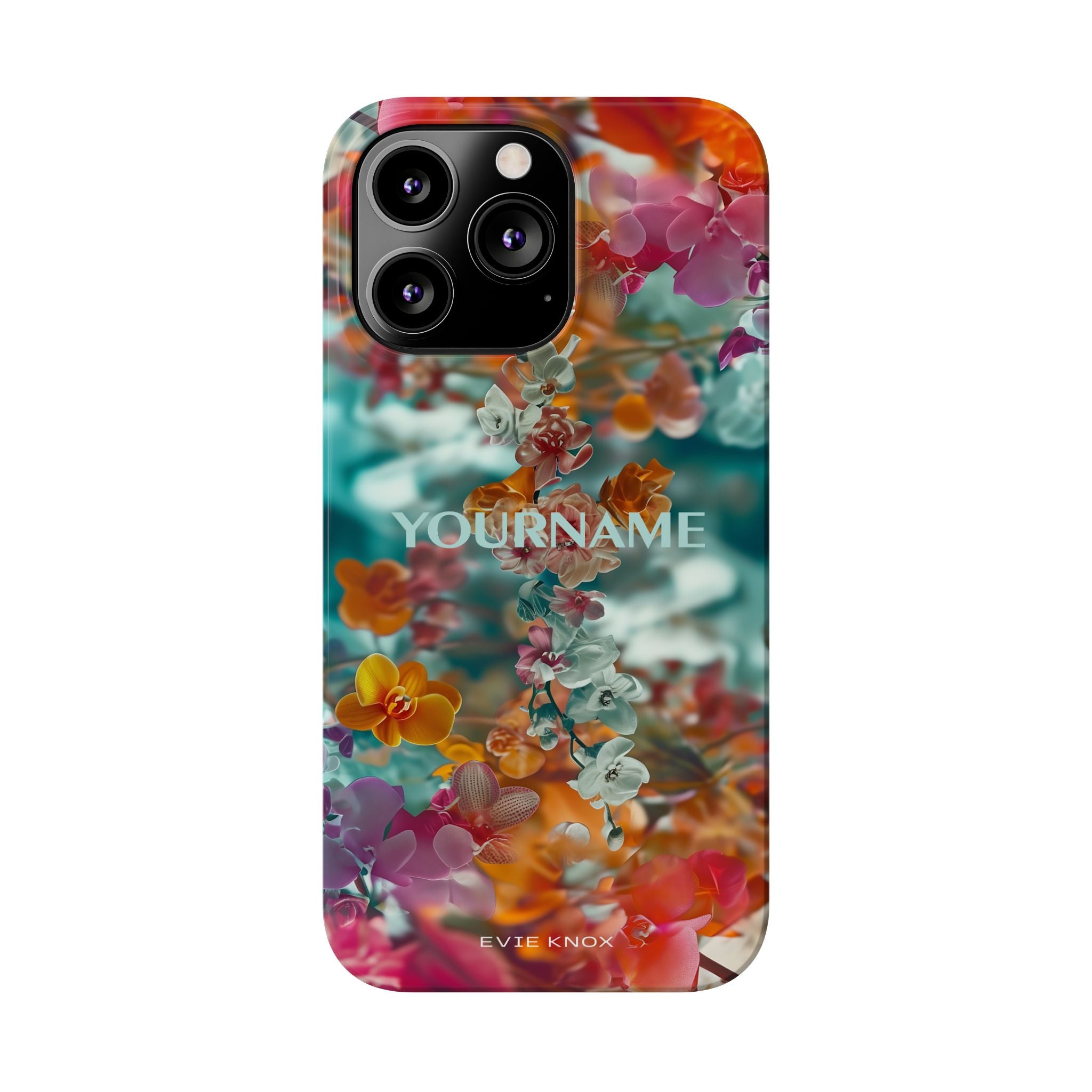 Floral Cascade Slim iPhone Case — Vibrant Tropical Blossom Design