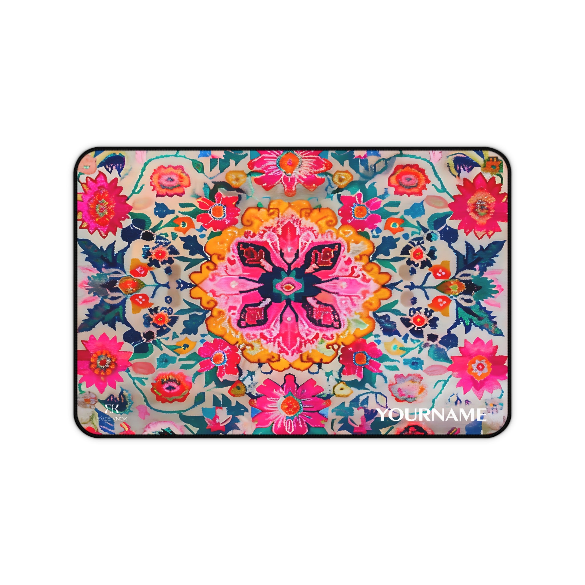 Magic Carpet Floral Desk Mat — Vibrant Boho Mouse Pad for Home Office