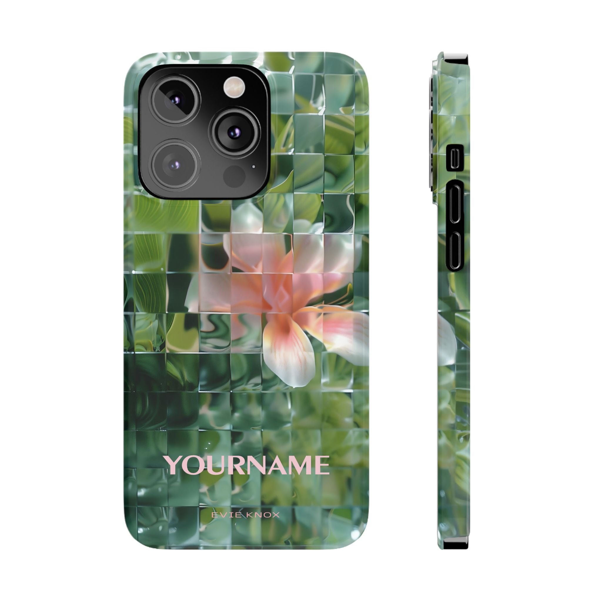 Tropical Mosaic Flower Slim iPhone Case - Personalizable Phone Case