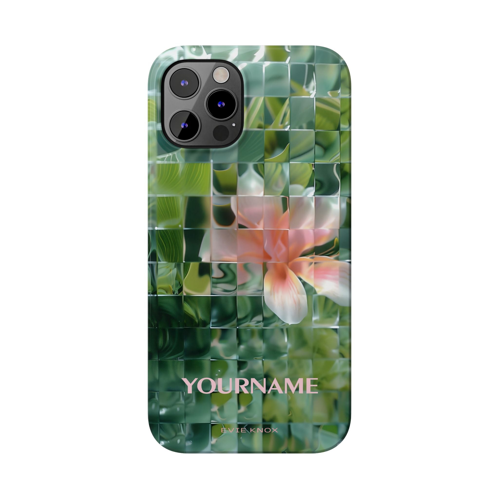Tropical Mosaic Flower Slim iPhone Case - Personalizable Phone Case