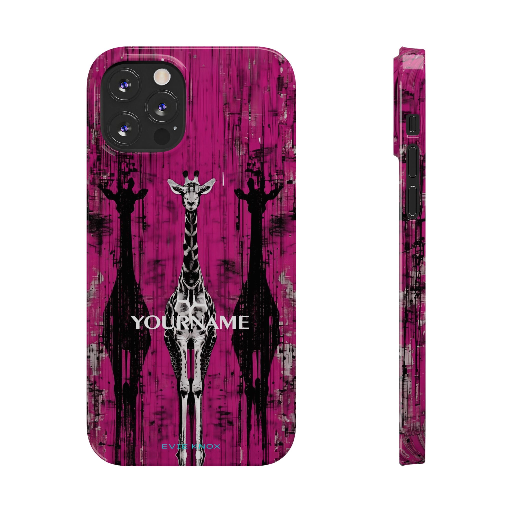 Giraffes on Berry iPhone Slim Case — Personalizable Full‑Wrap Protection
