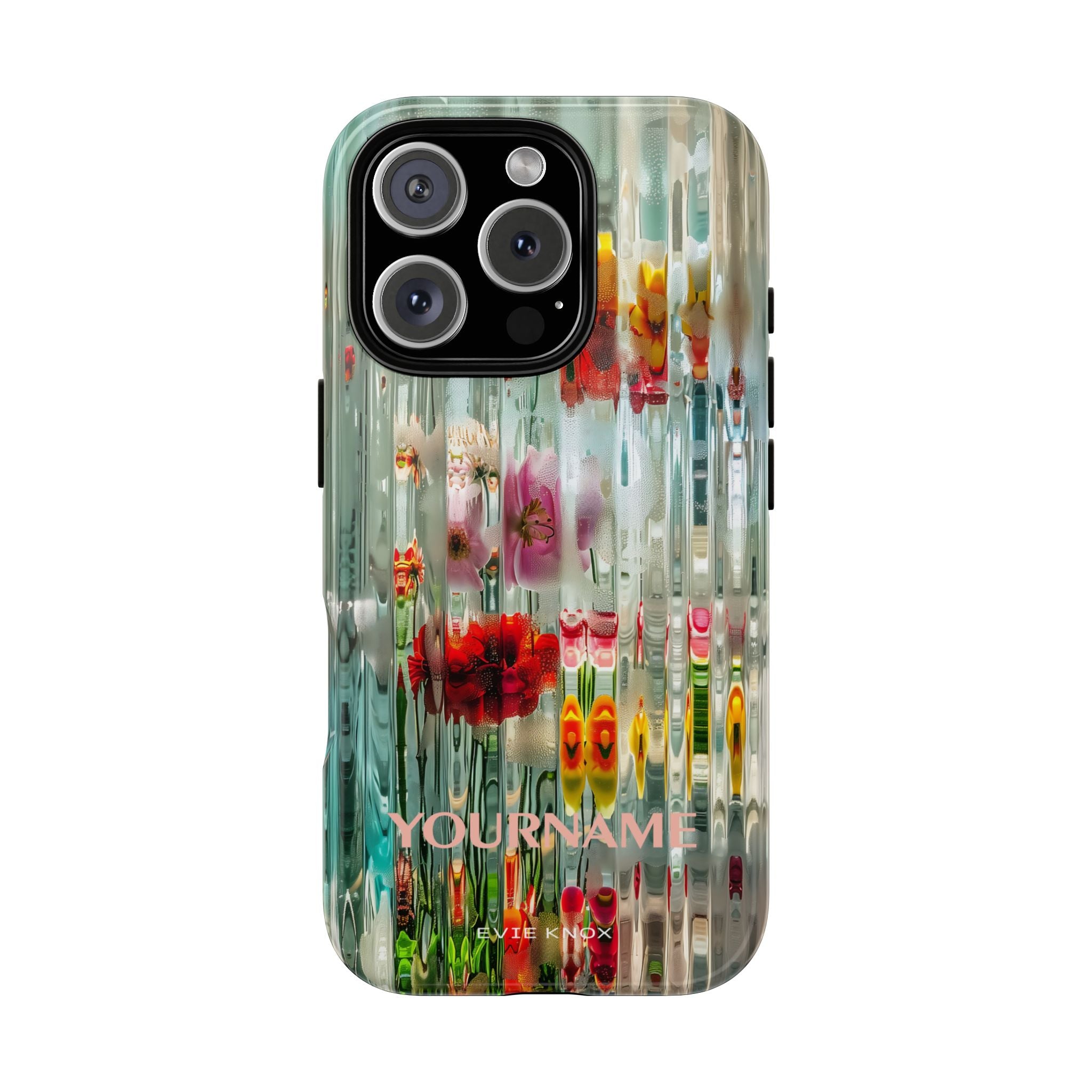 Abstract Floral Tough iPhone Case — Colorful Waterglass Pattern, Protective iPhone Cover