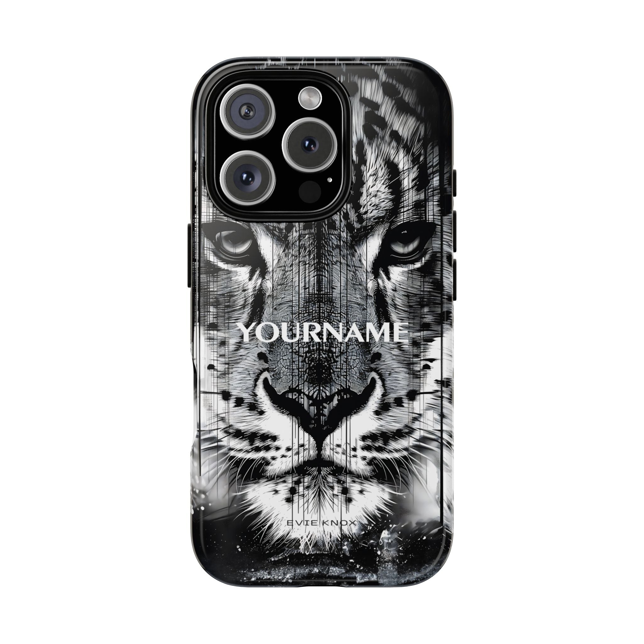 Siberian Tiger Face Tough iPhone Case — Black & White Protective Case