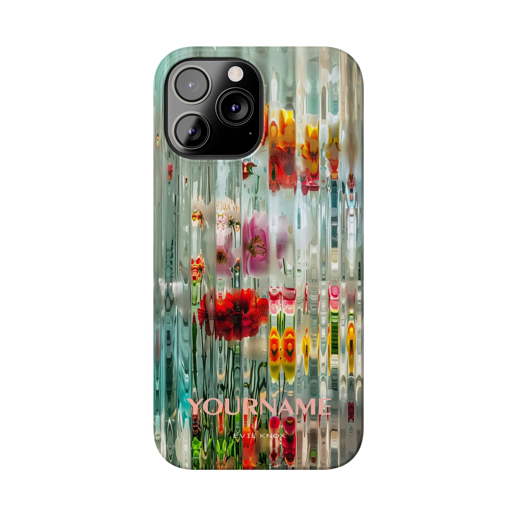 Abstract Floral Slim iPhone Case — Colorful Waterglass Pattern, Protective iPhone Cover