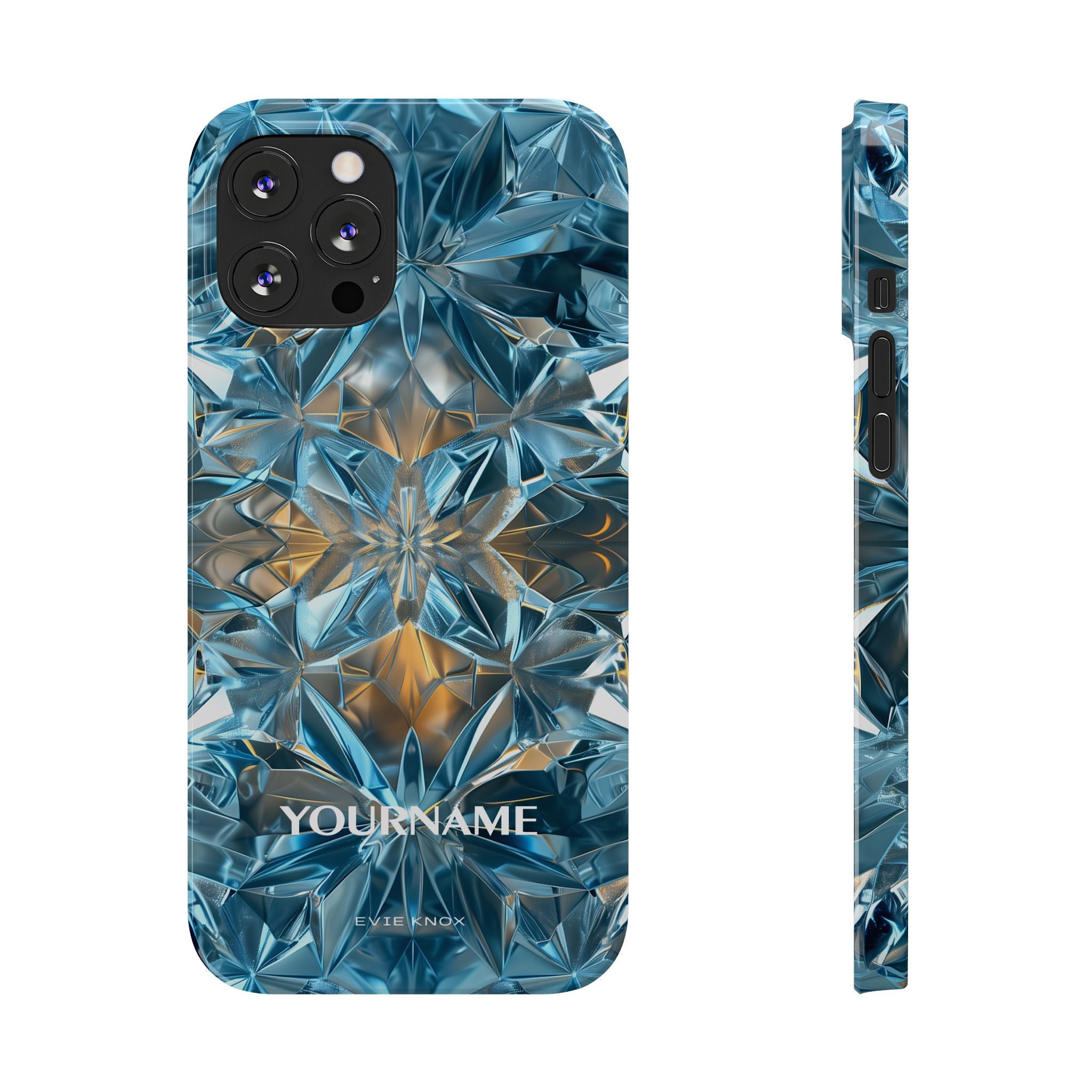 Blue Crystal Kaleidoscope Phone Case — Slim Protective iPhone Cover