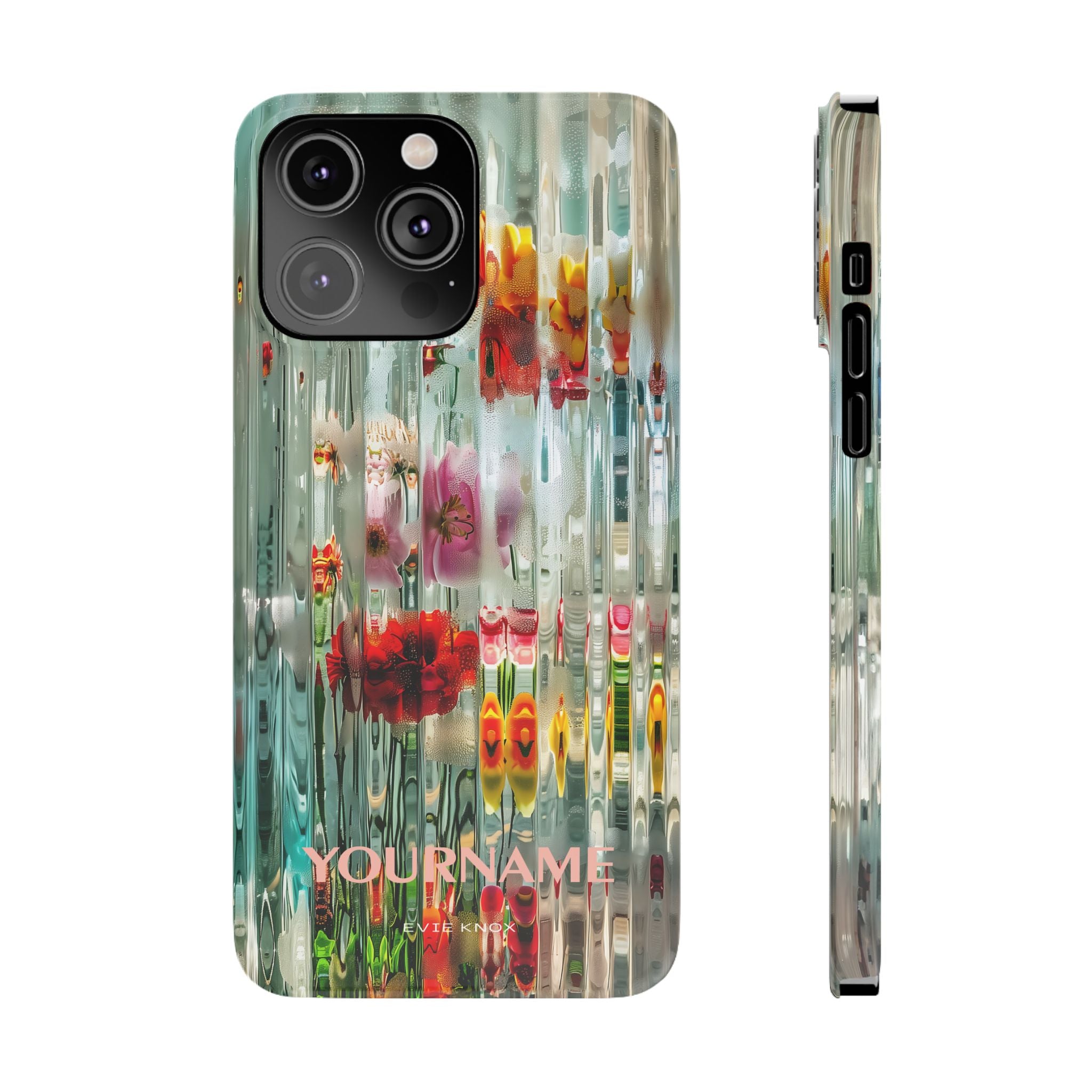 Abstract Floral Slim iPhone Case — Colorful Waterglass Pattern, Protective iPhone Cover