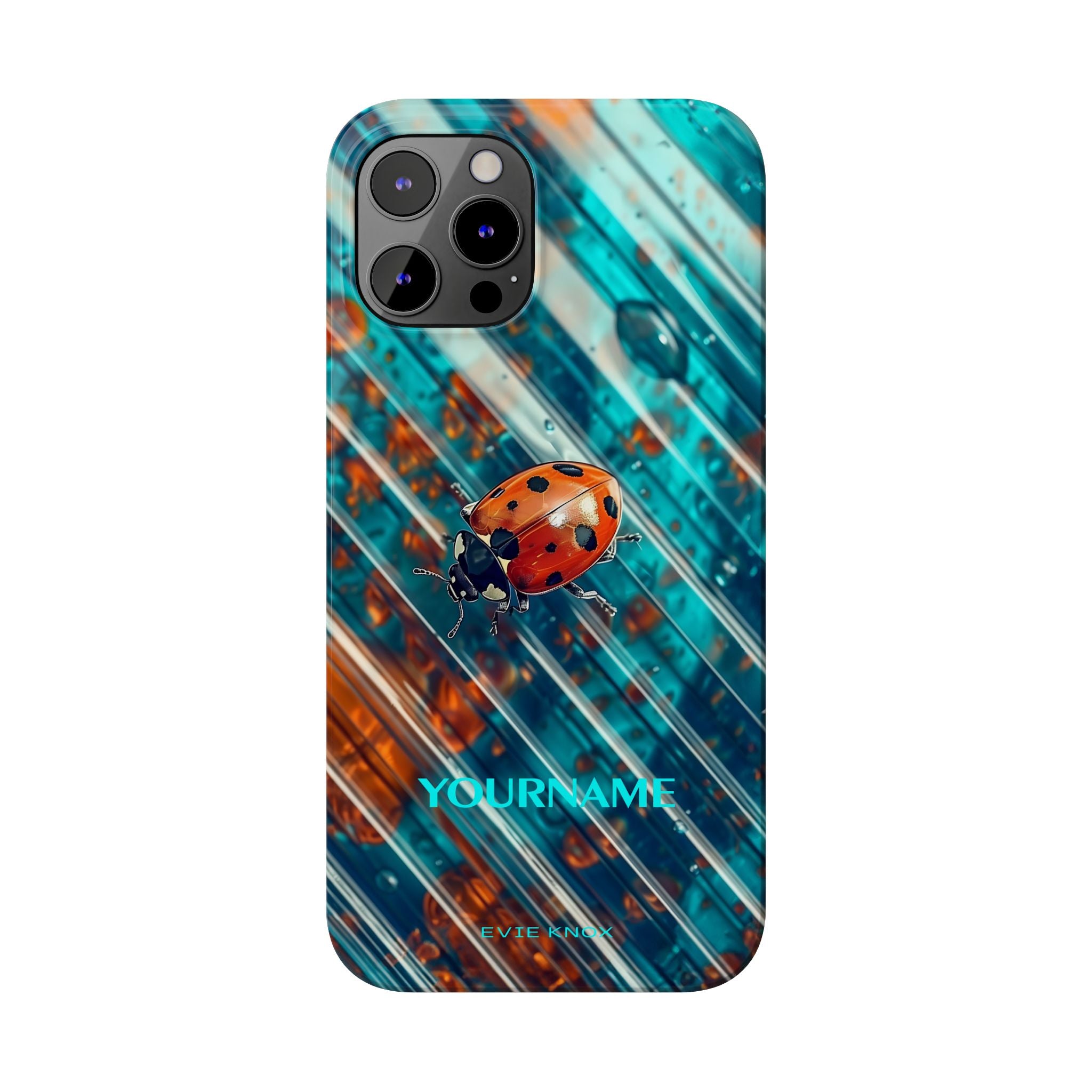 Little Lady Ladybug on Blue Protective Slim Phone Case