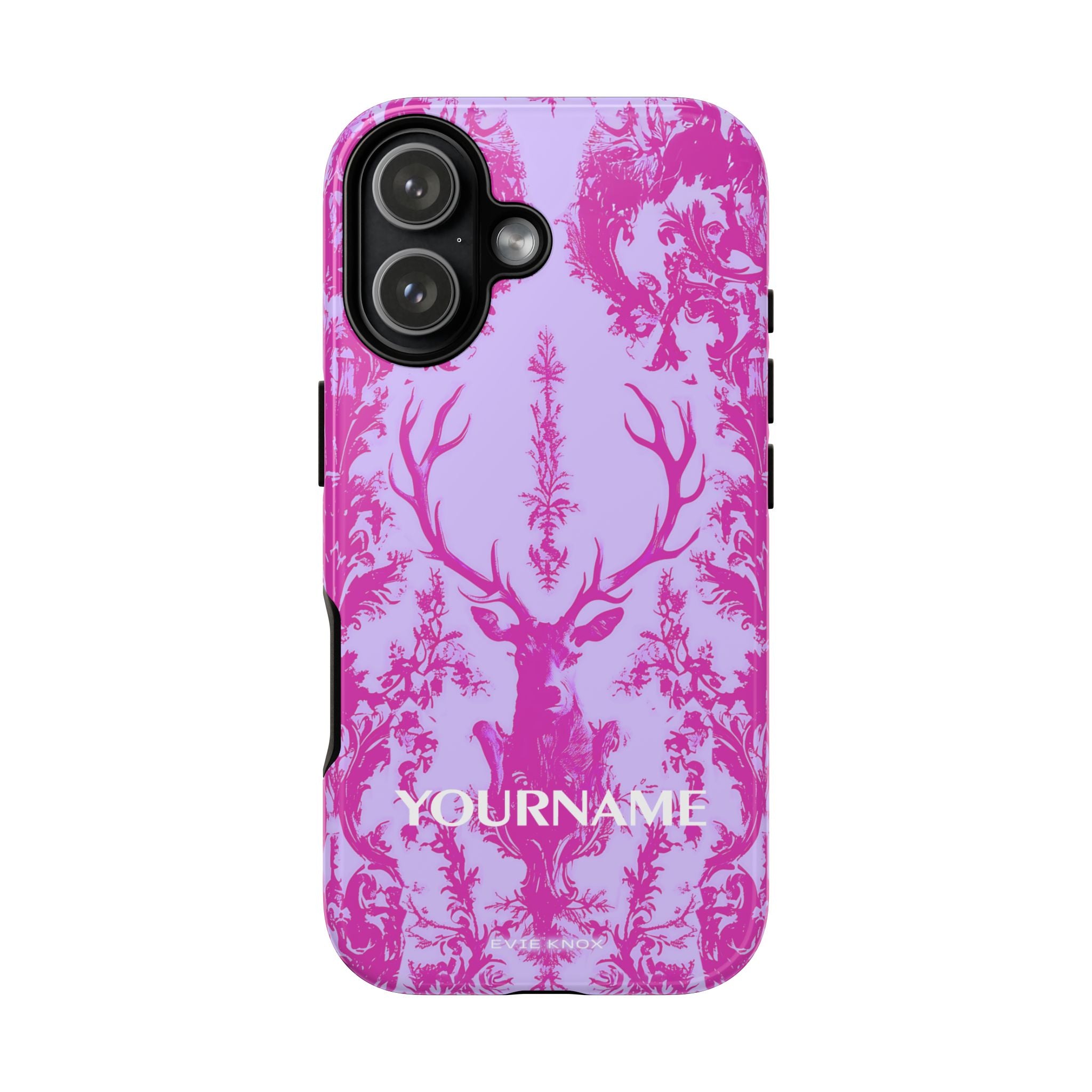 Pink Baroque Deer Tough iPhone Case — Floral Antler Pattern