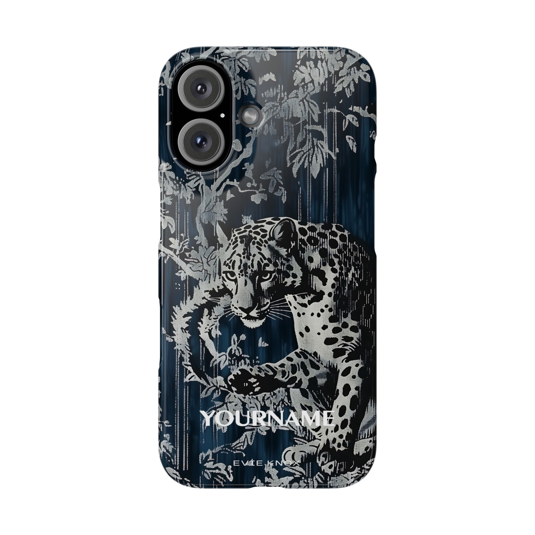 Indigo Leopard Slim Phone Case — Night Jungle Panther Design