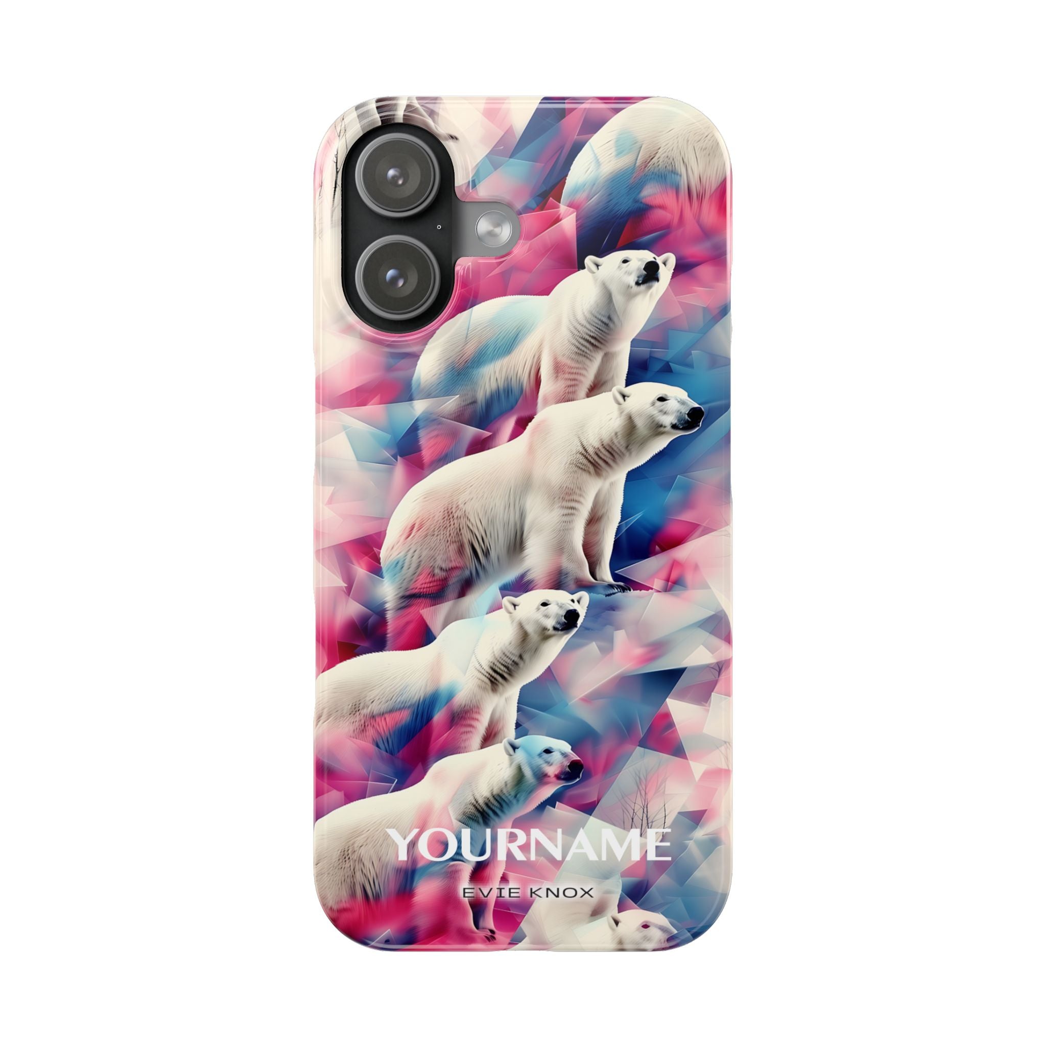 Polar Bear Prism Slim Phone Case — Colorful Personalizable Arctic Design