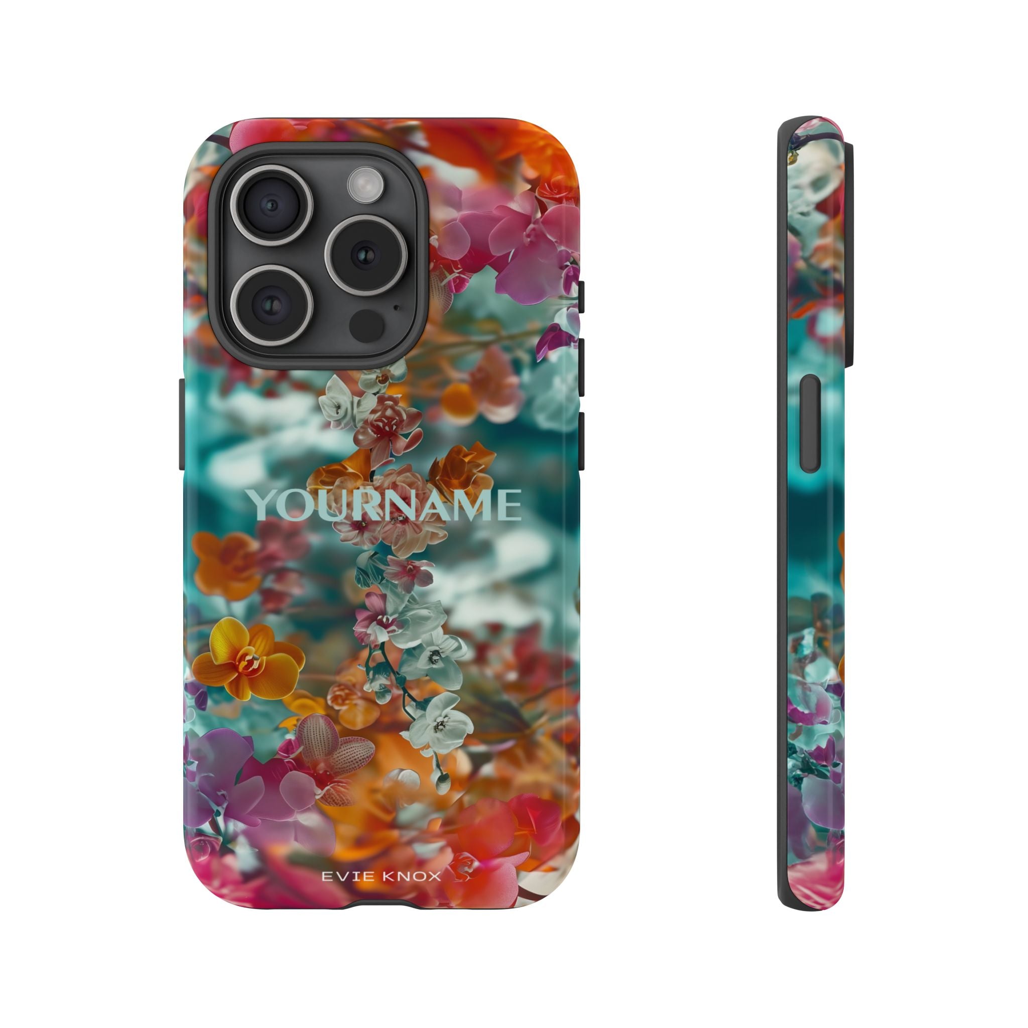 Floral Cascade Tough iPhone Case — Vibrant Tropical Blossom Design