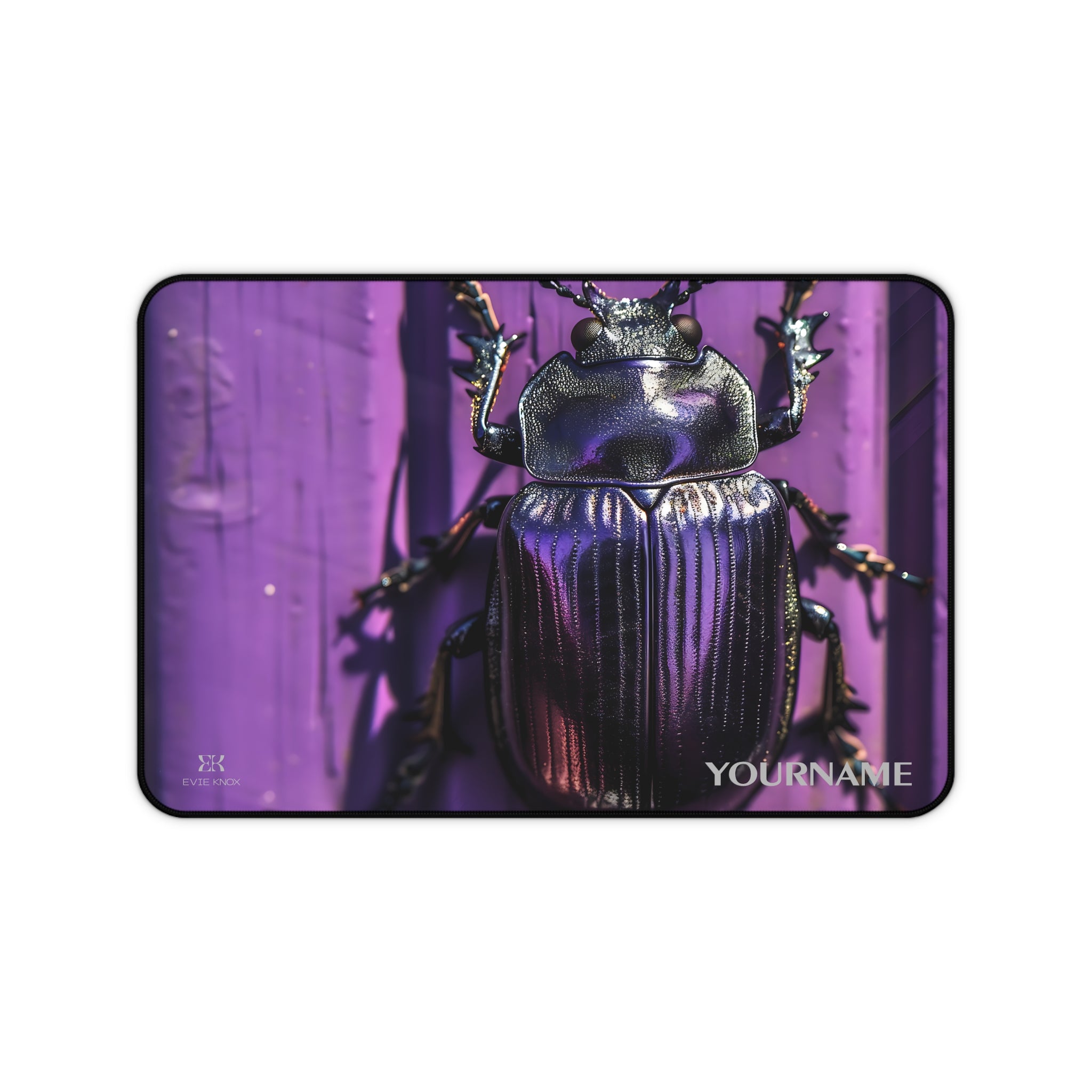Purple Scarab Desk Mat — Personalized Beetle Mouse Pad-Beetle Desk Mat