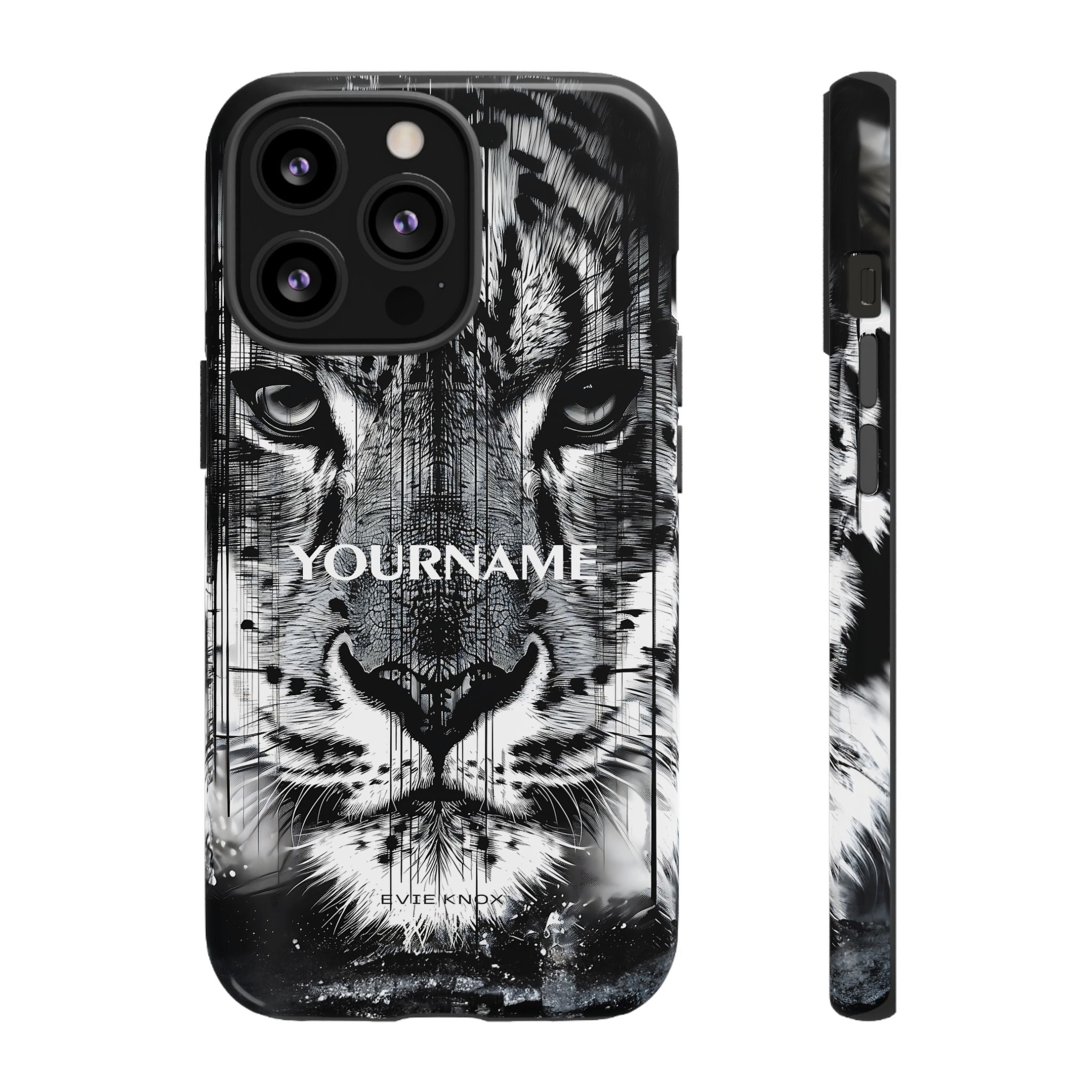 Siberian Tiger Face Tough iPhone Case — Black & White Protective Case