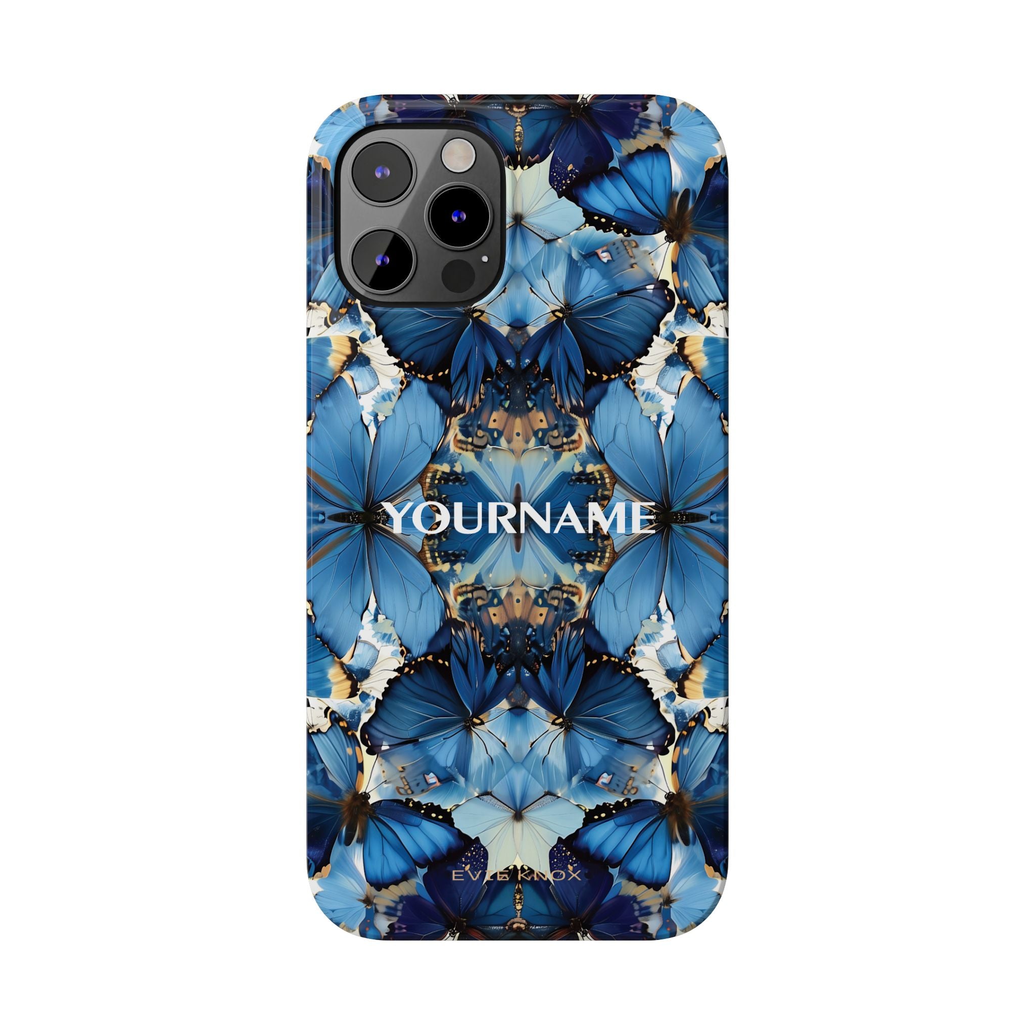 Blue Butterfly Kaleidoscope Slim Case — Protective Symmetry Pattern Phone Cover