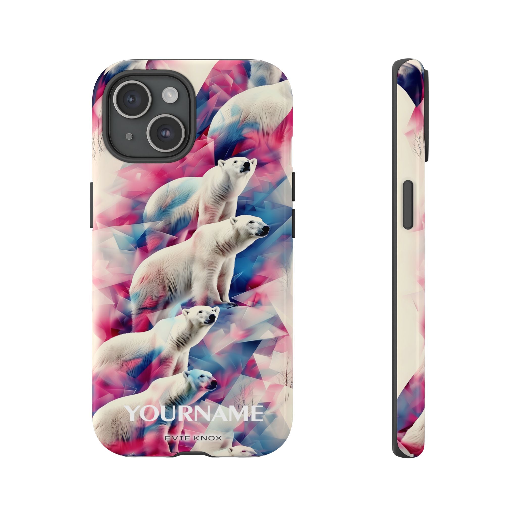 Polar Bear Prism Phone Case — Personalized Tough Case