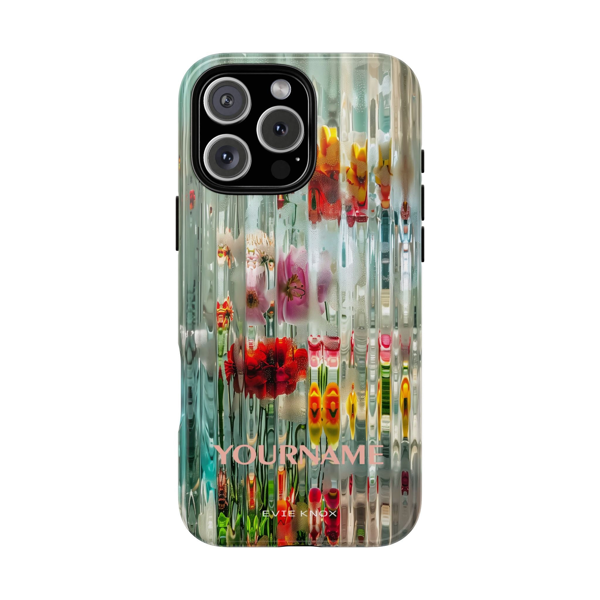Abstract Floral Tough iPhone Case — Colorful Waterglass Pattern, Protective iPhone Cover