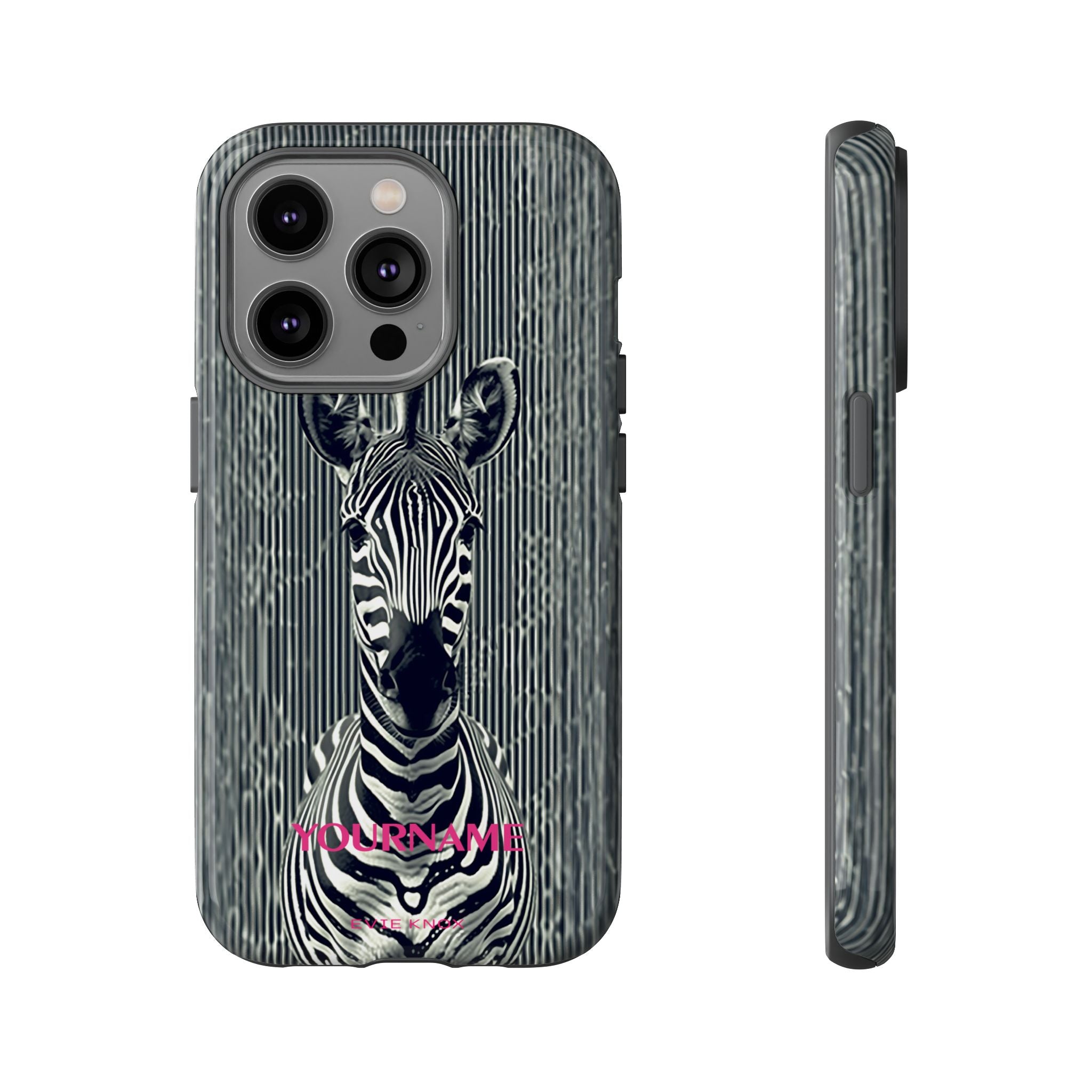 Zebra on Stripes Phone Case - Tough Protective iPhone Cover