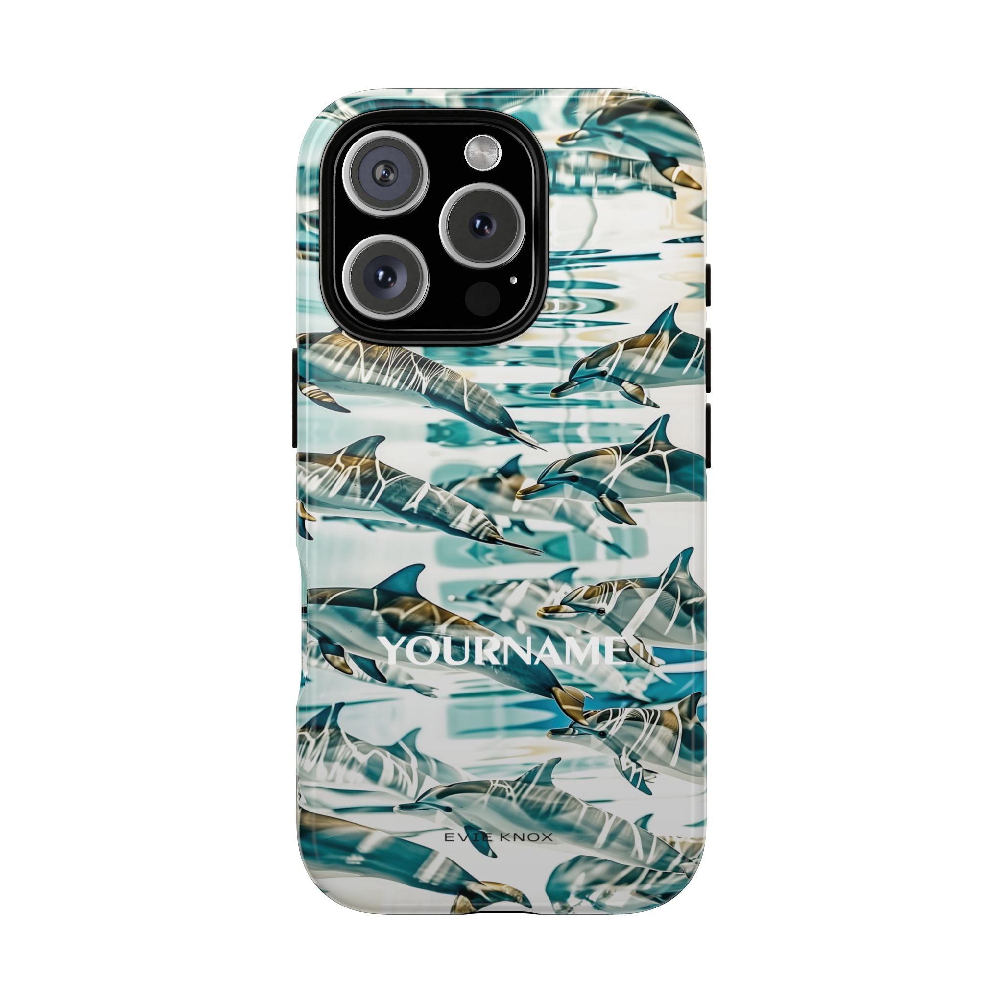 Dolphin Wave Tough Phone Case — Personalized Ocean Print