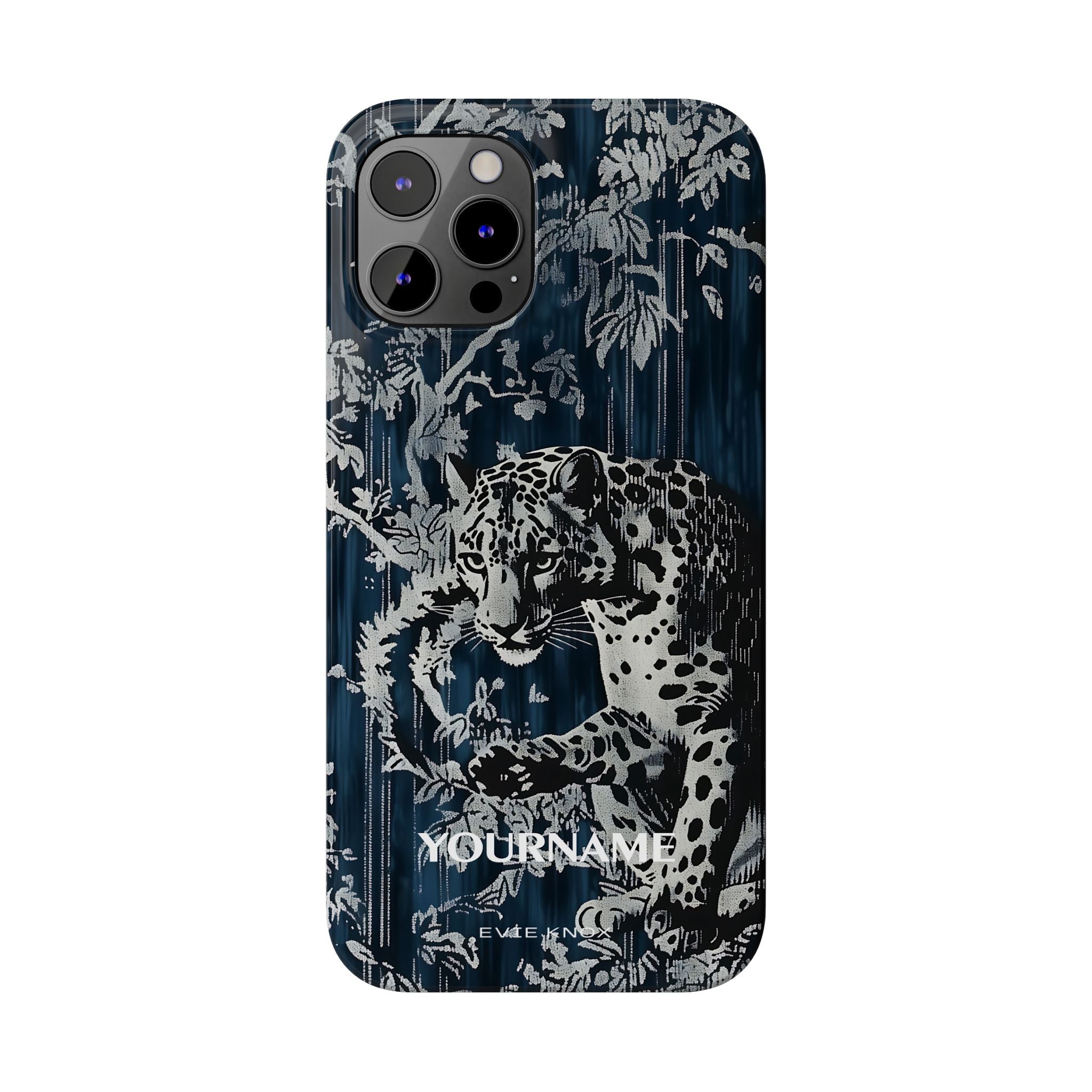 Indigo Leopard Slim Phone Case — Night Jungle Panther Design