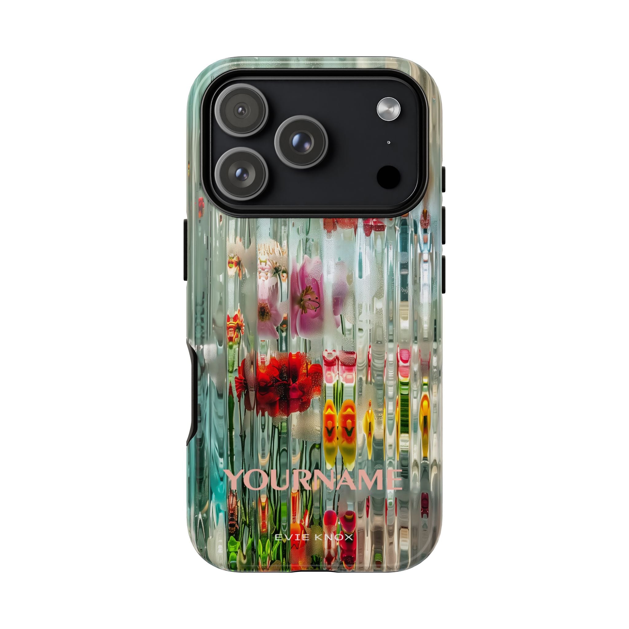 Abstract Floral Tough iPhone Case — Colorful Waterglass Pattern, Protective iPhone Cover