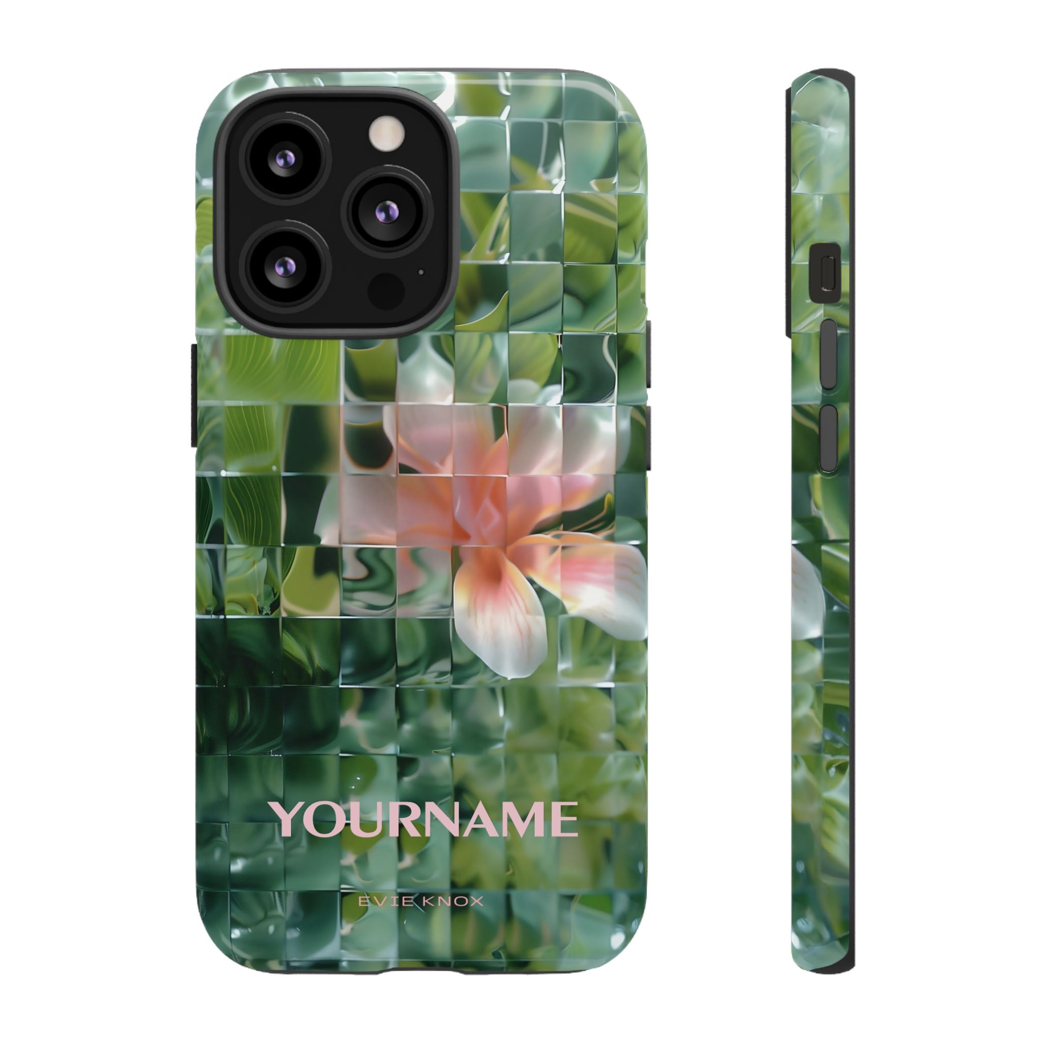 Tropical Mosaic Flower Tough iPhone Case - Personalizable Phone Case
