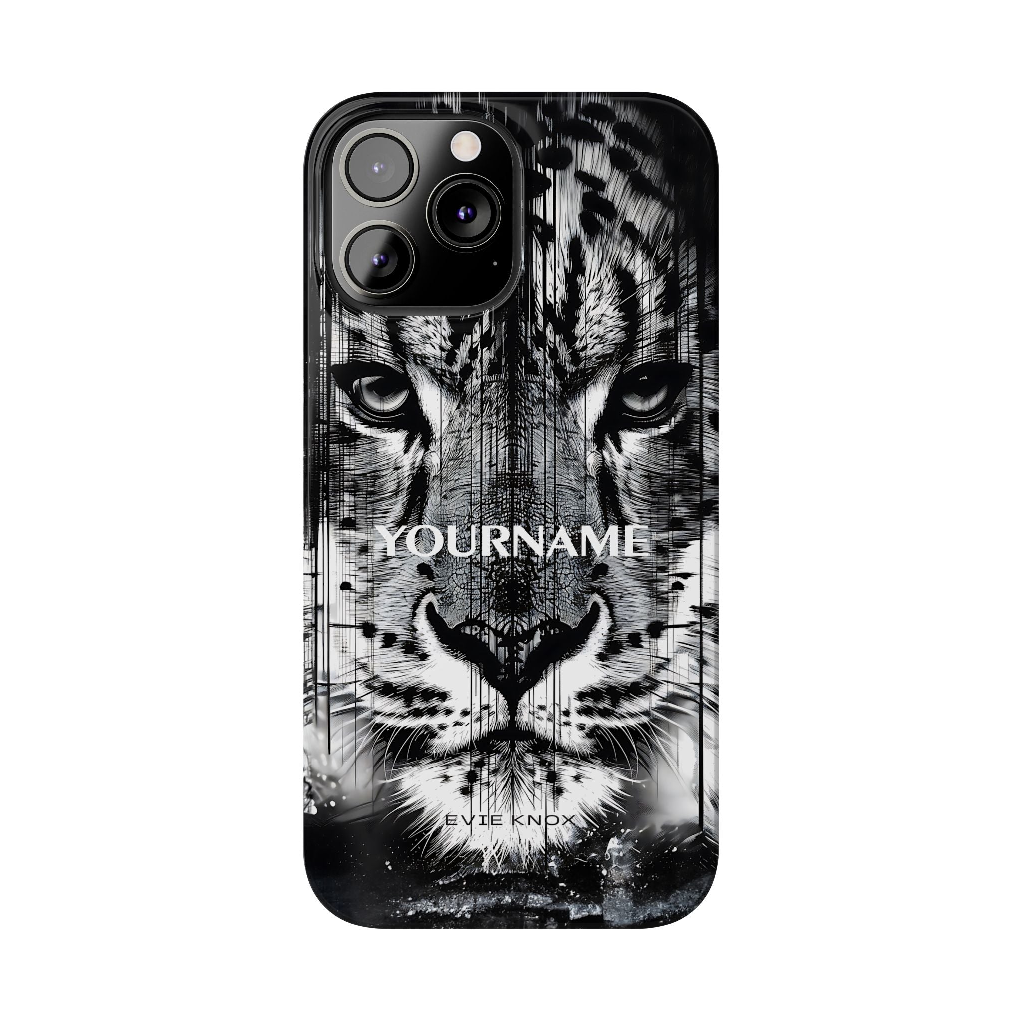 Siberian Tiger Face Slim iPhone Case — Black & White Protective Case