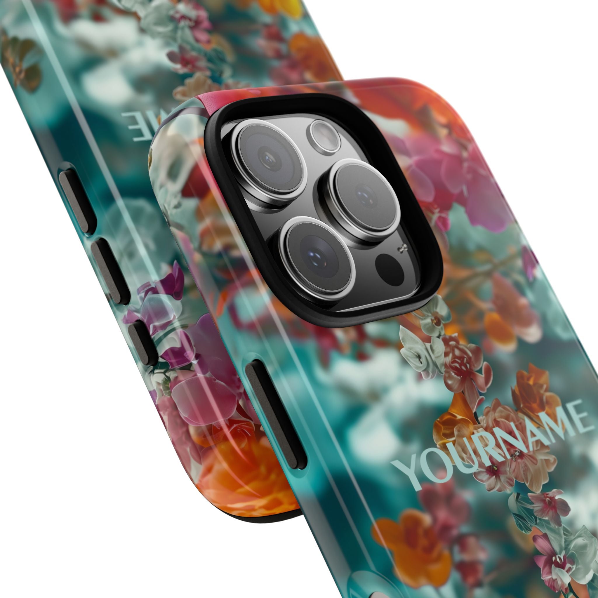 Floral Cascade Tough iPhone Case — Vibrant Tropical Blossom Design