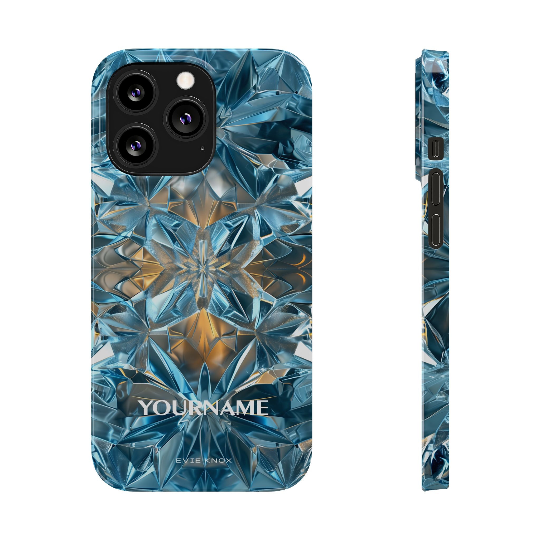 Blue Crystal Kaleidoscope Phone Case — Slim Protective iPhone Cover