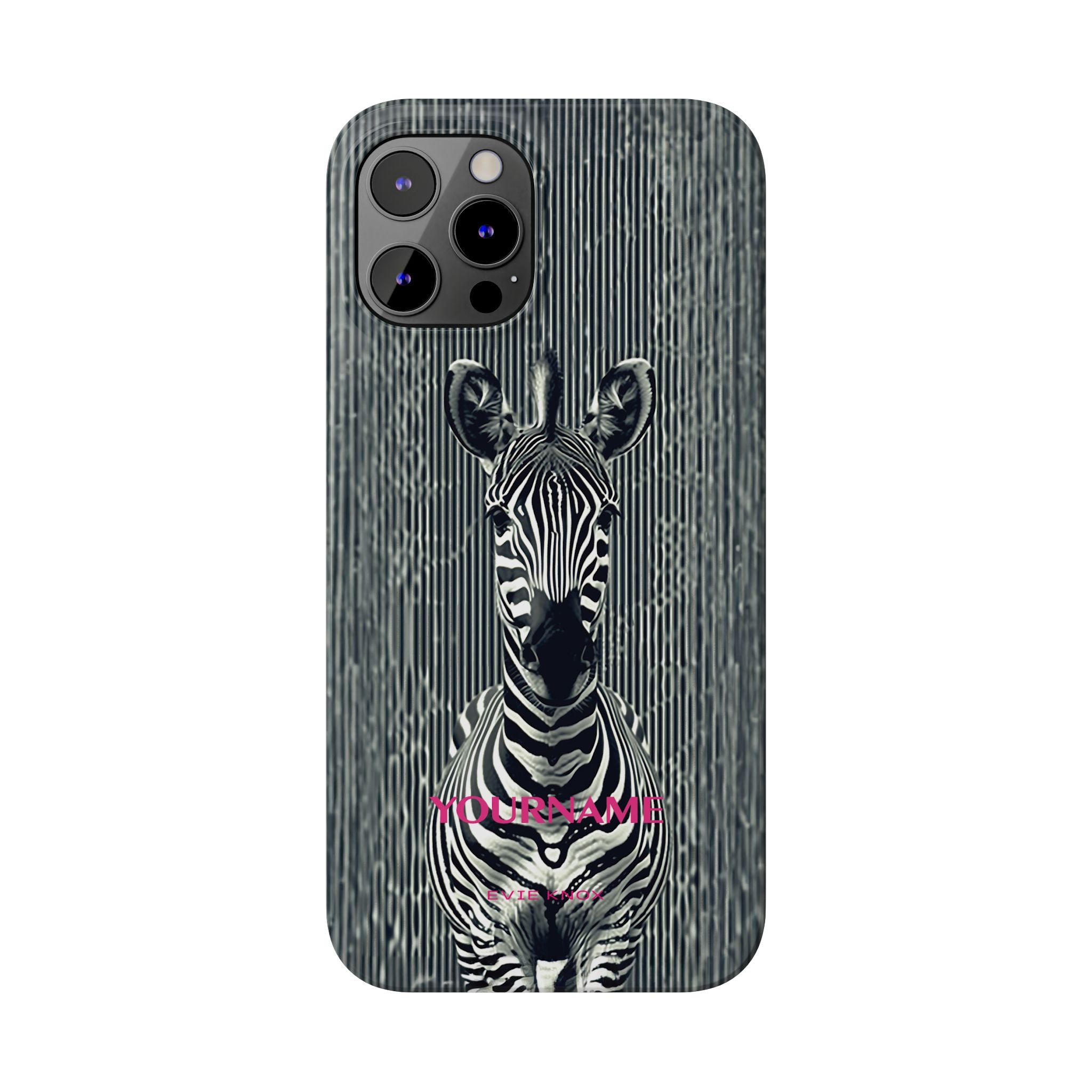 Zebra Stripe Slim Phone Case — Personalizable Safari Art
