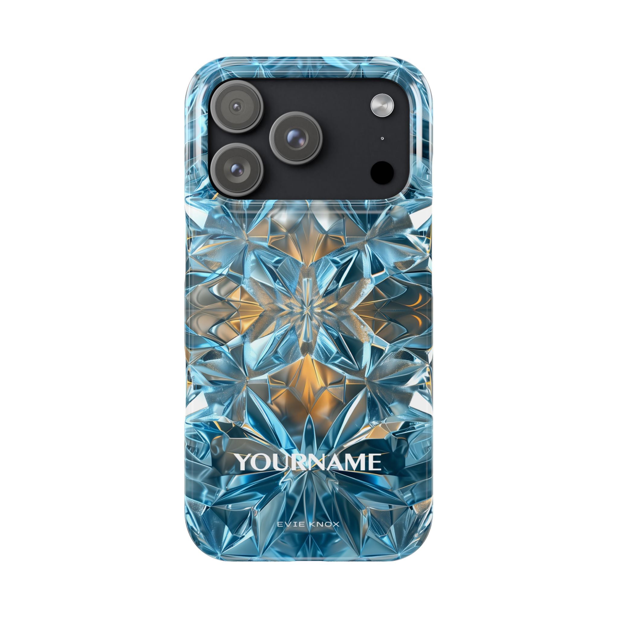 Blue Crystal Kaleidoscope Phone Case — Slim Protective iPhone Cover