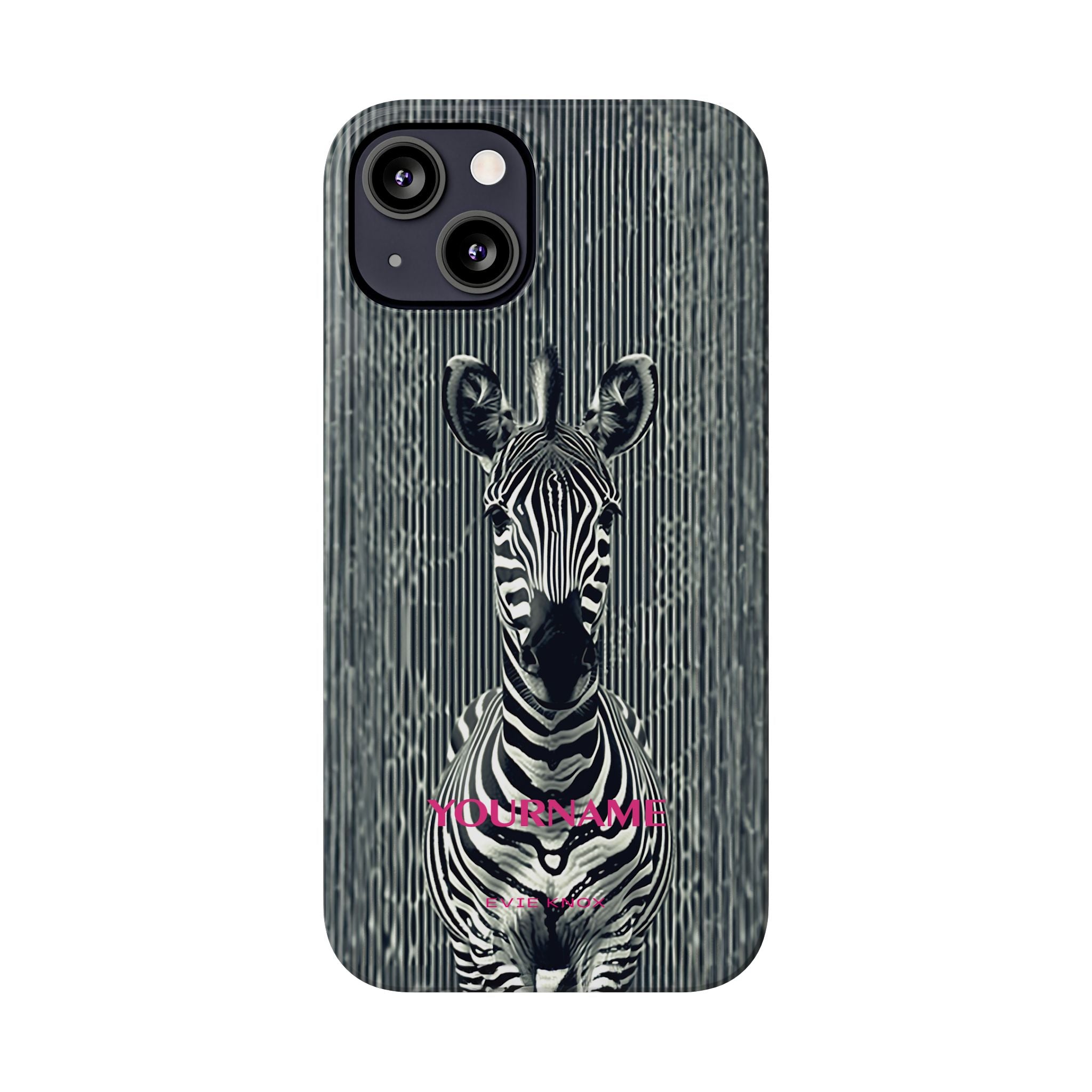 Zebra Stripe Slim Phone Case — Personalizable Safari Art