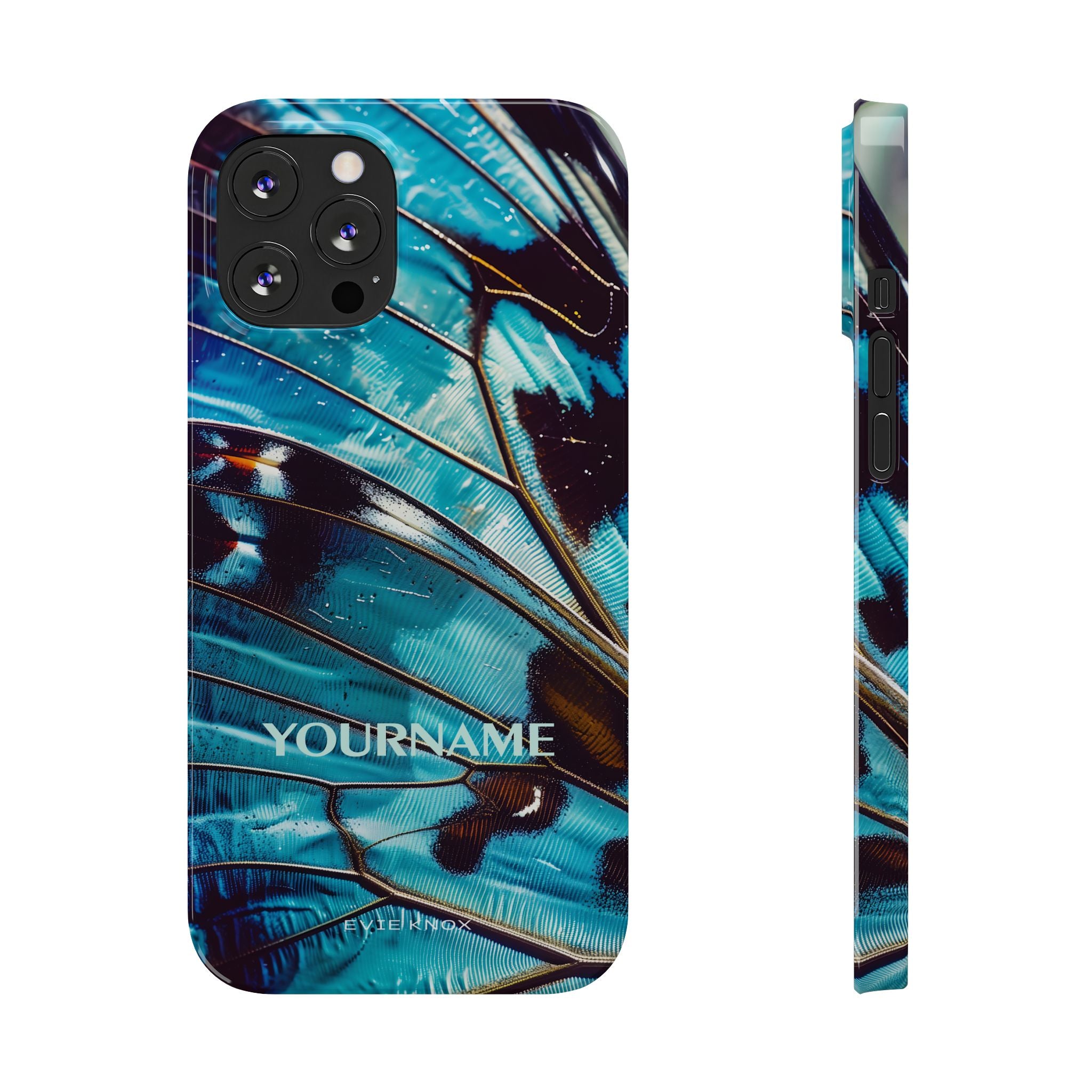 Blue Morpho Butterfly Wing Slim Phone Case