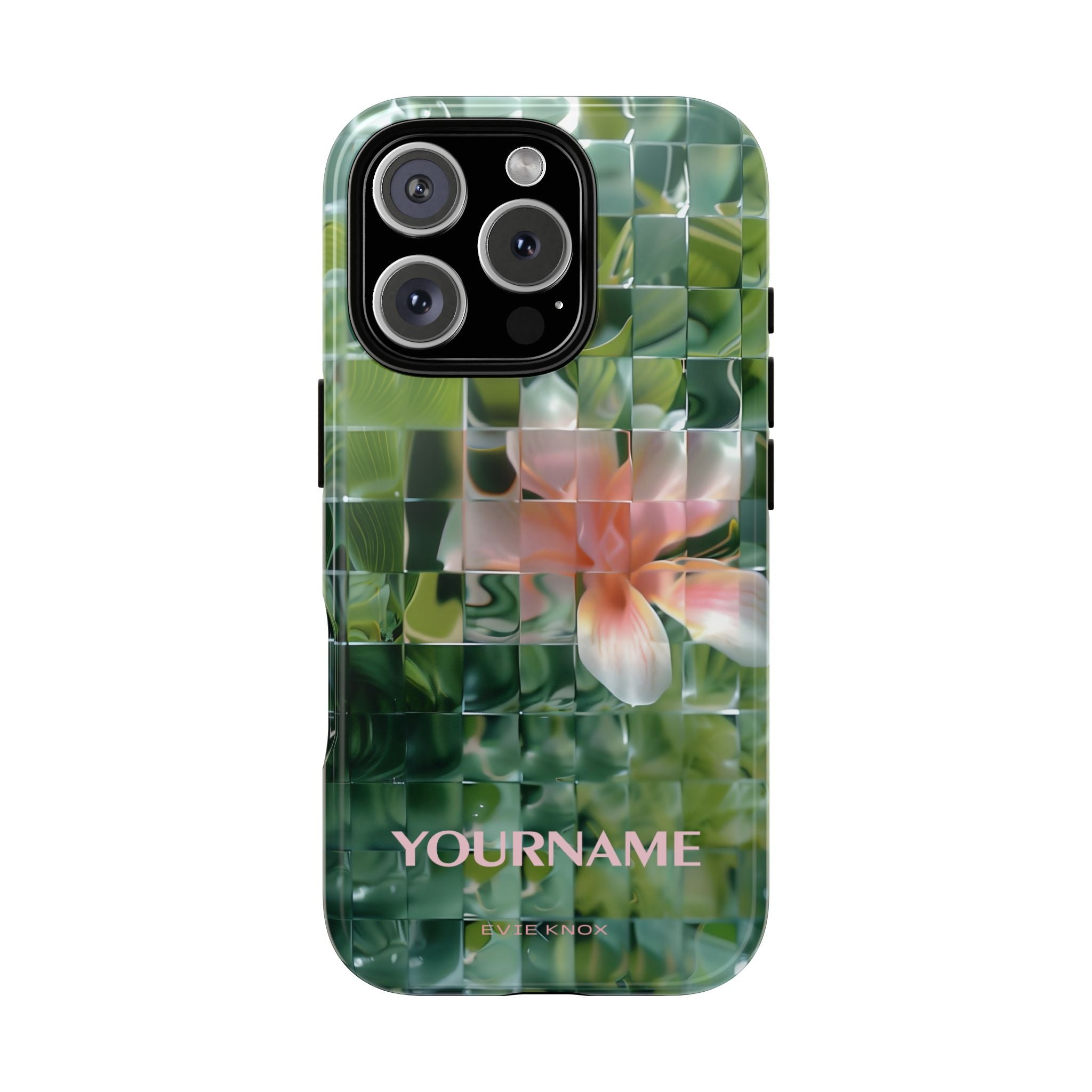 Tropical Mosaic Flower Tough iPhone Case - Personalizable Phone Case