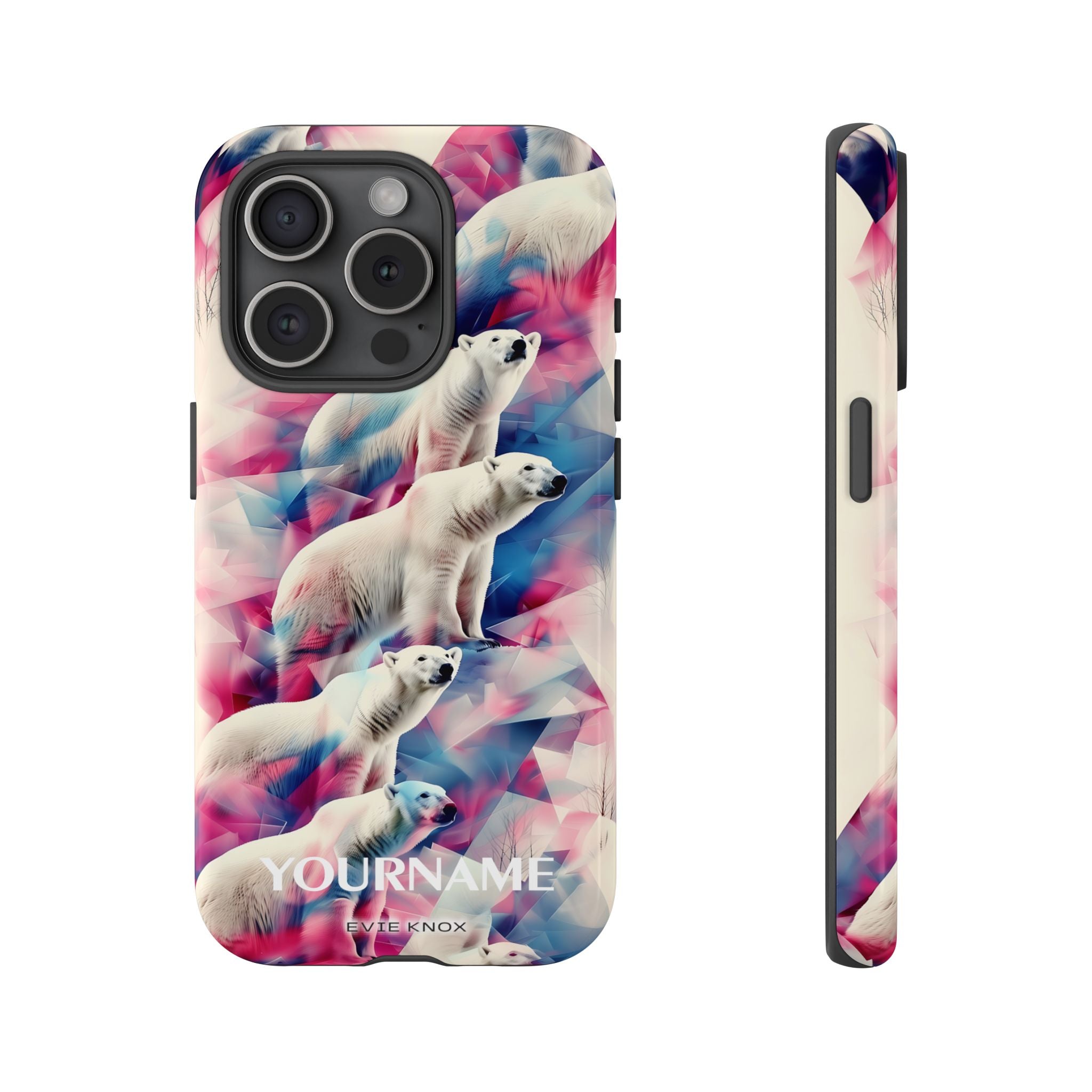 Polar Bear Prism Phone Case — Personalized Tough Case