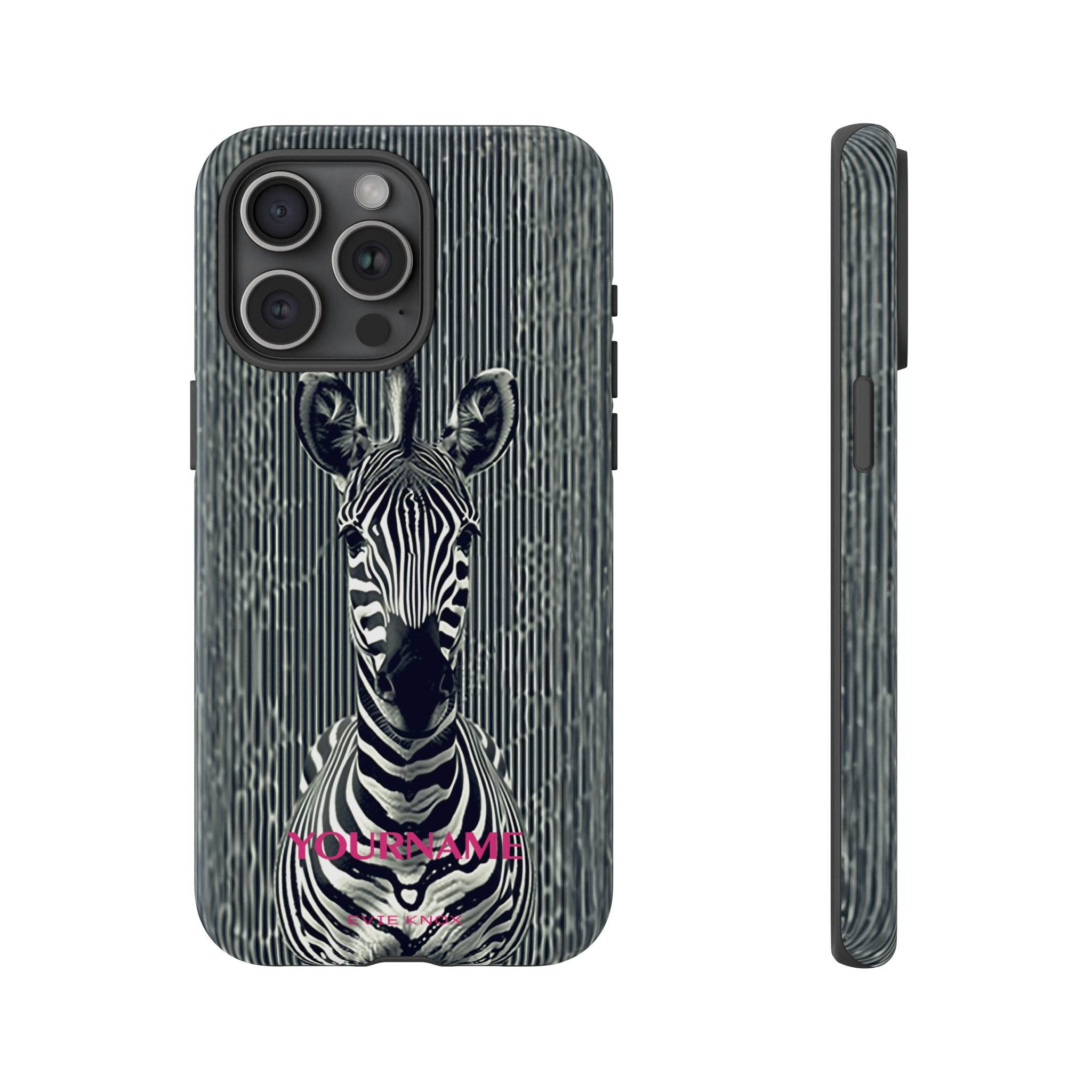 Zebra on Stripes Phone Case - Tough Protective iPhone Cover